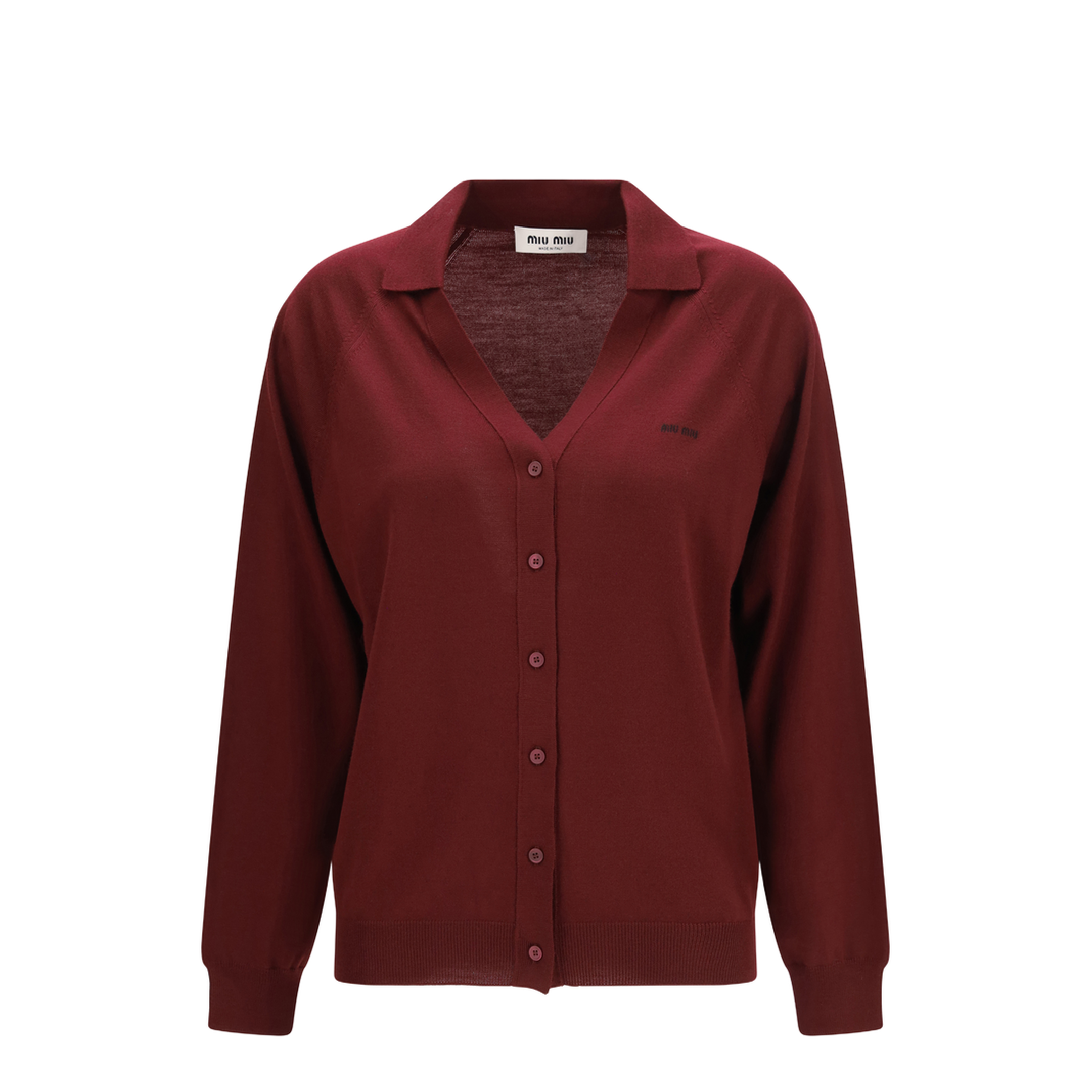 Virgin Wool Cardigan with a Collar - Image 1