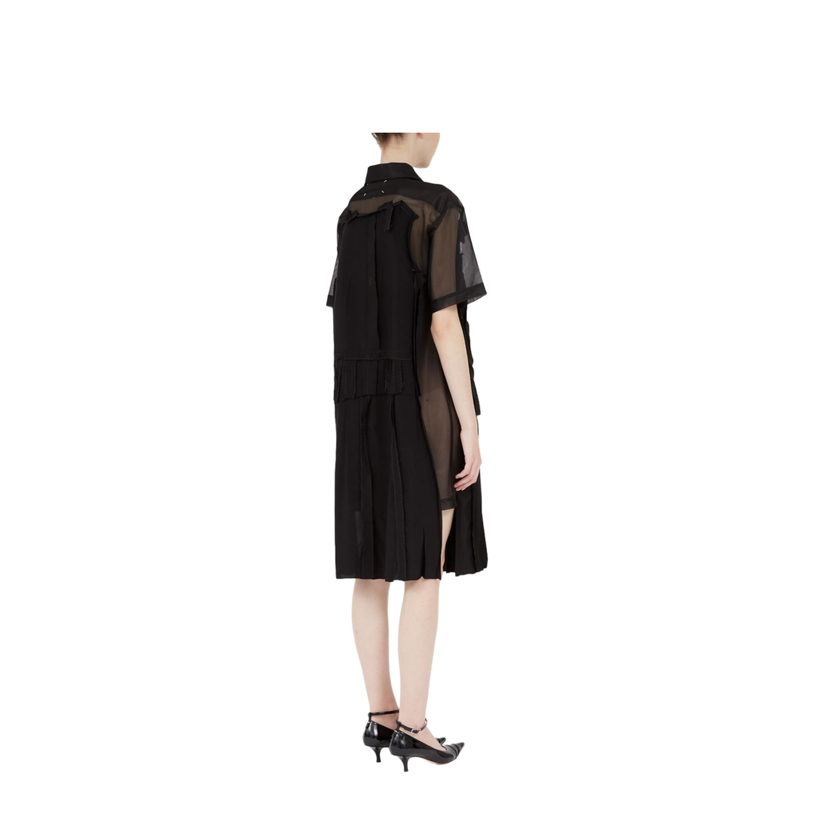Black Mesh Design Dress - Image 3