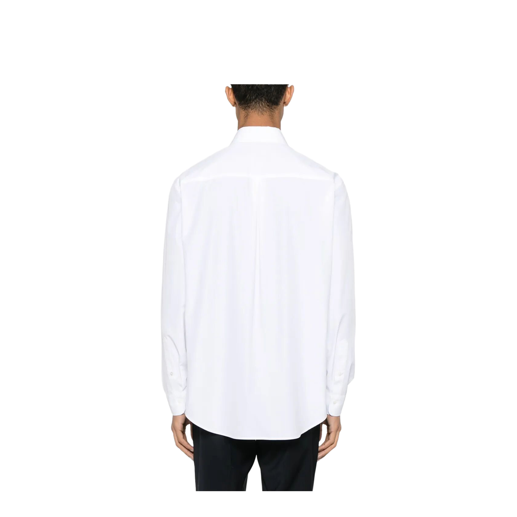 Topstitched Roma Lettering Cotton Shirt - Image 3