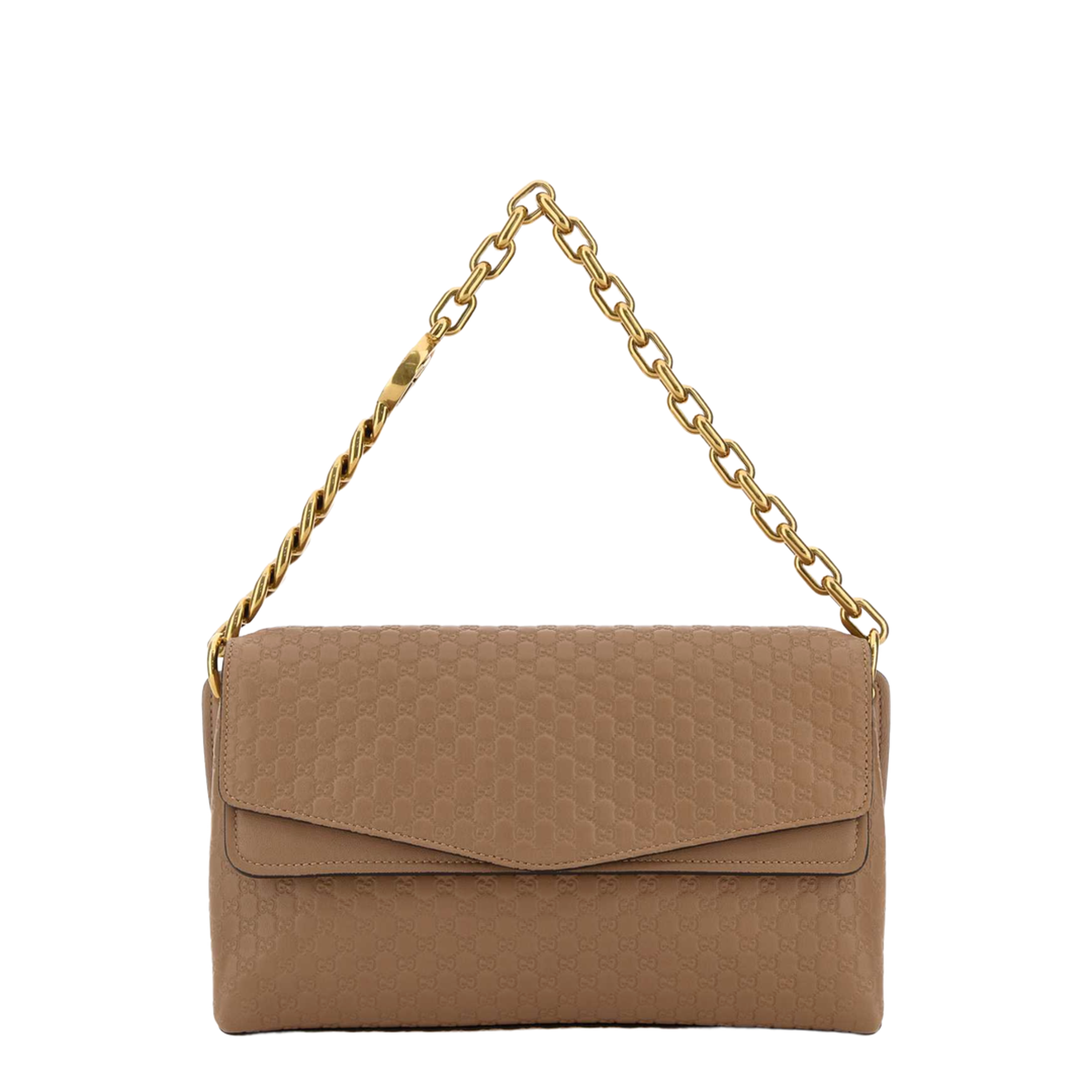 Medium GG Embossed Leather Shoulder Bag - Biscuit - Image 1
