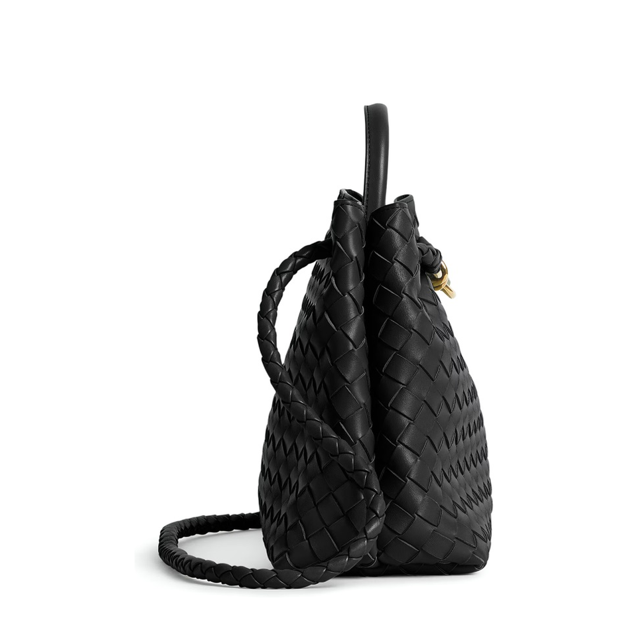 Andiamo Medium Leather Handbags - Black - Image 7
