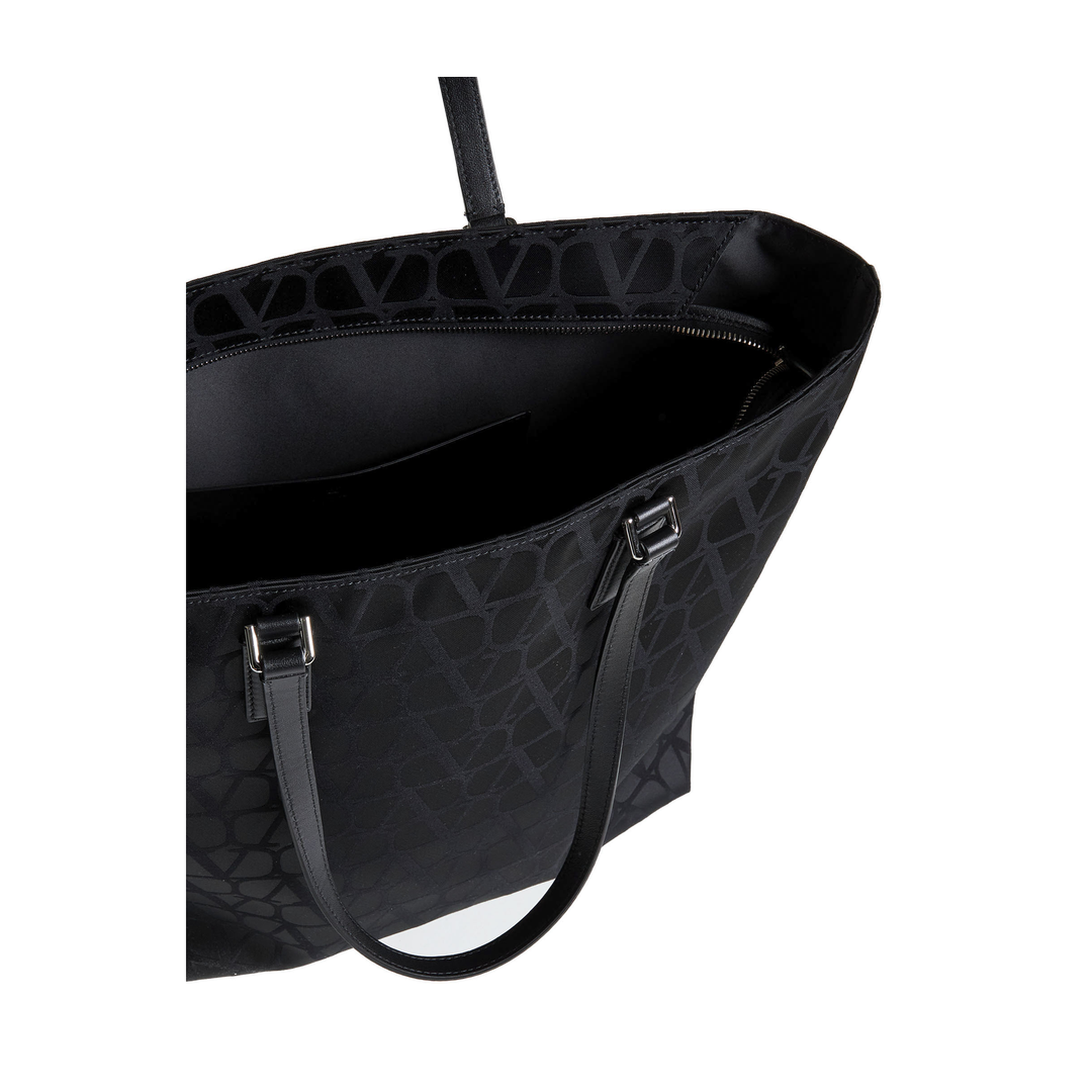 Toile Iconographe Nylon/Leather Shopping Tote Bag - Black - Image 4