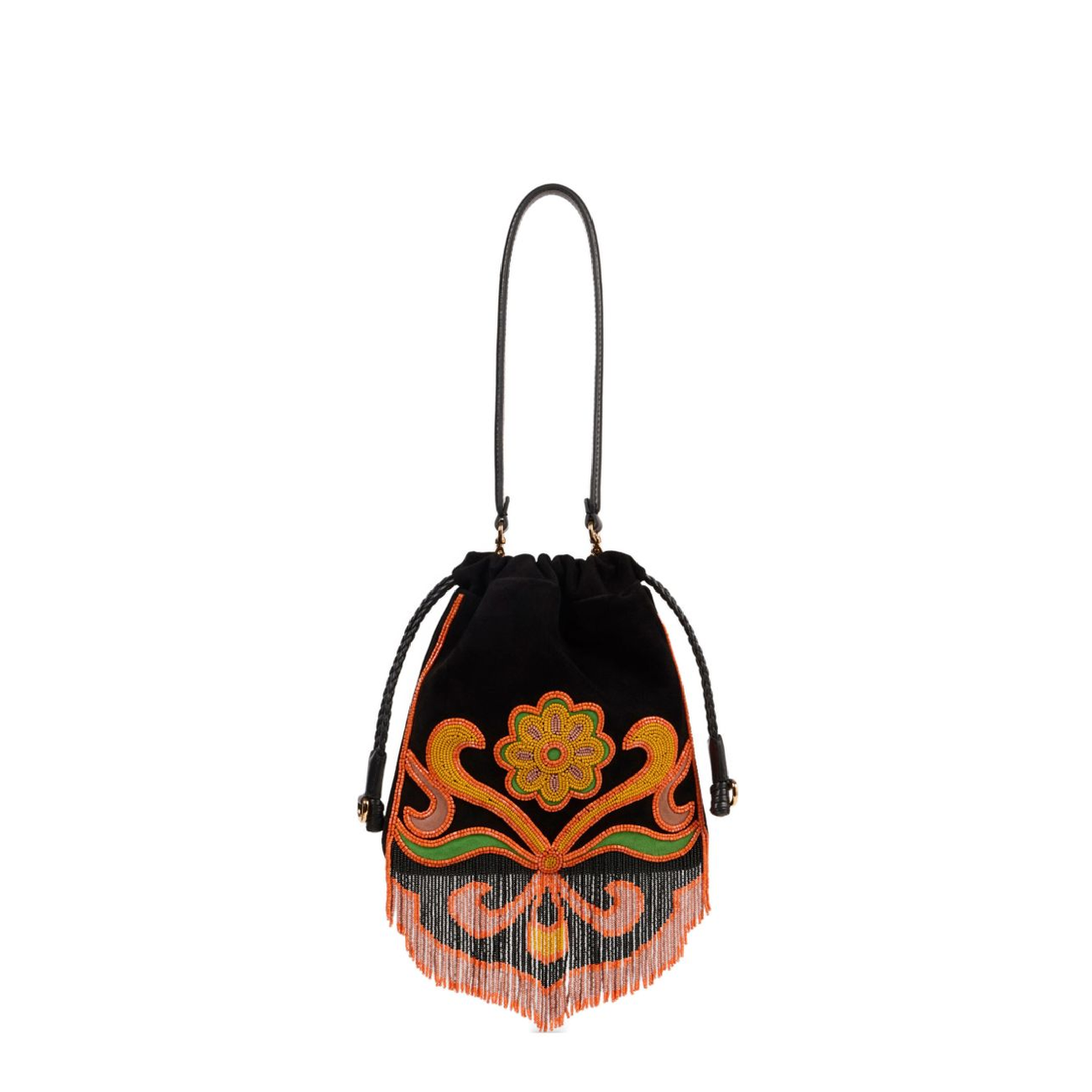 Small Kalispera Suede Bucket Bag - Black - Image 1