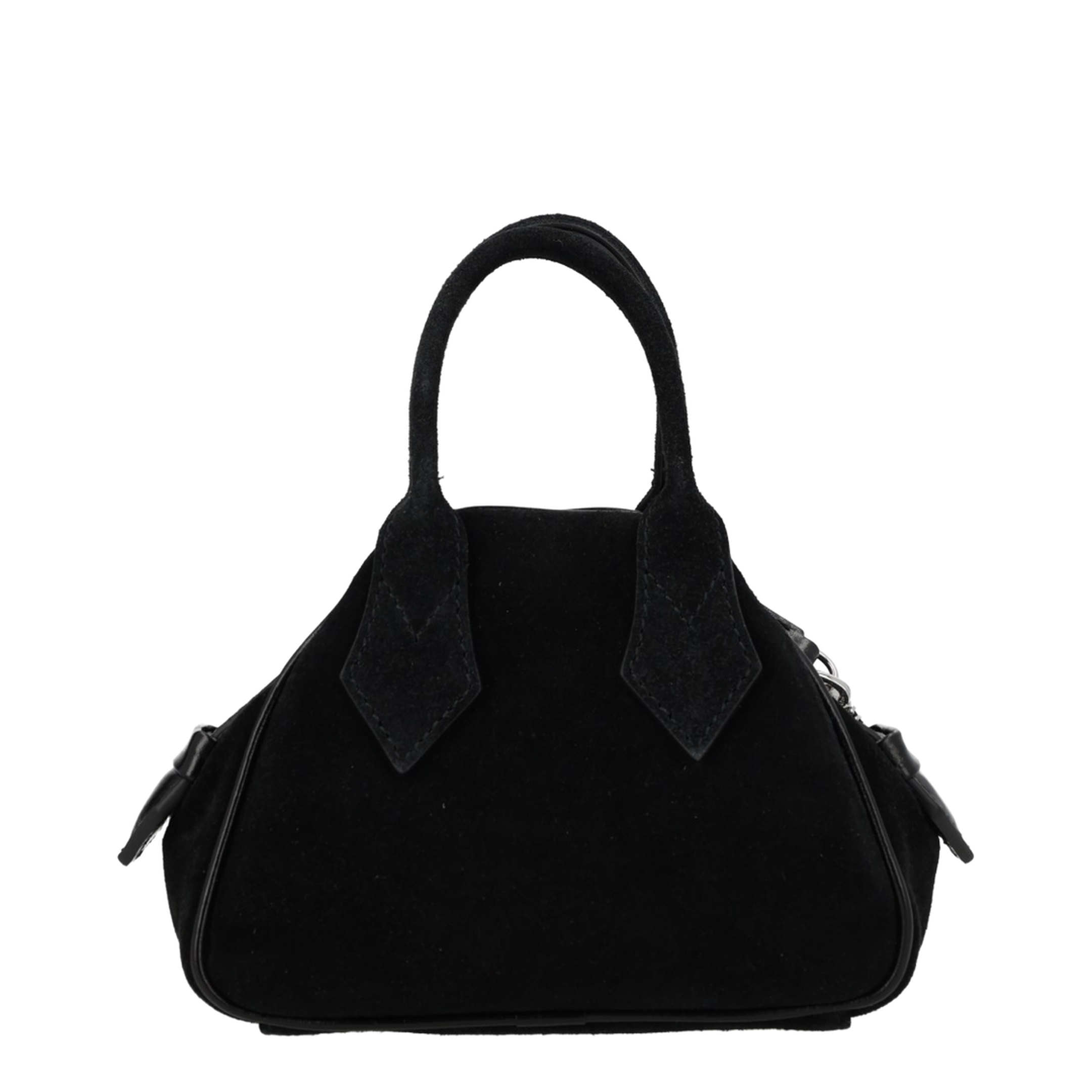 Yasmine Mini Suede Leather Handbag - Black - Image 2