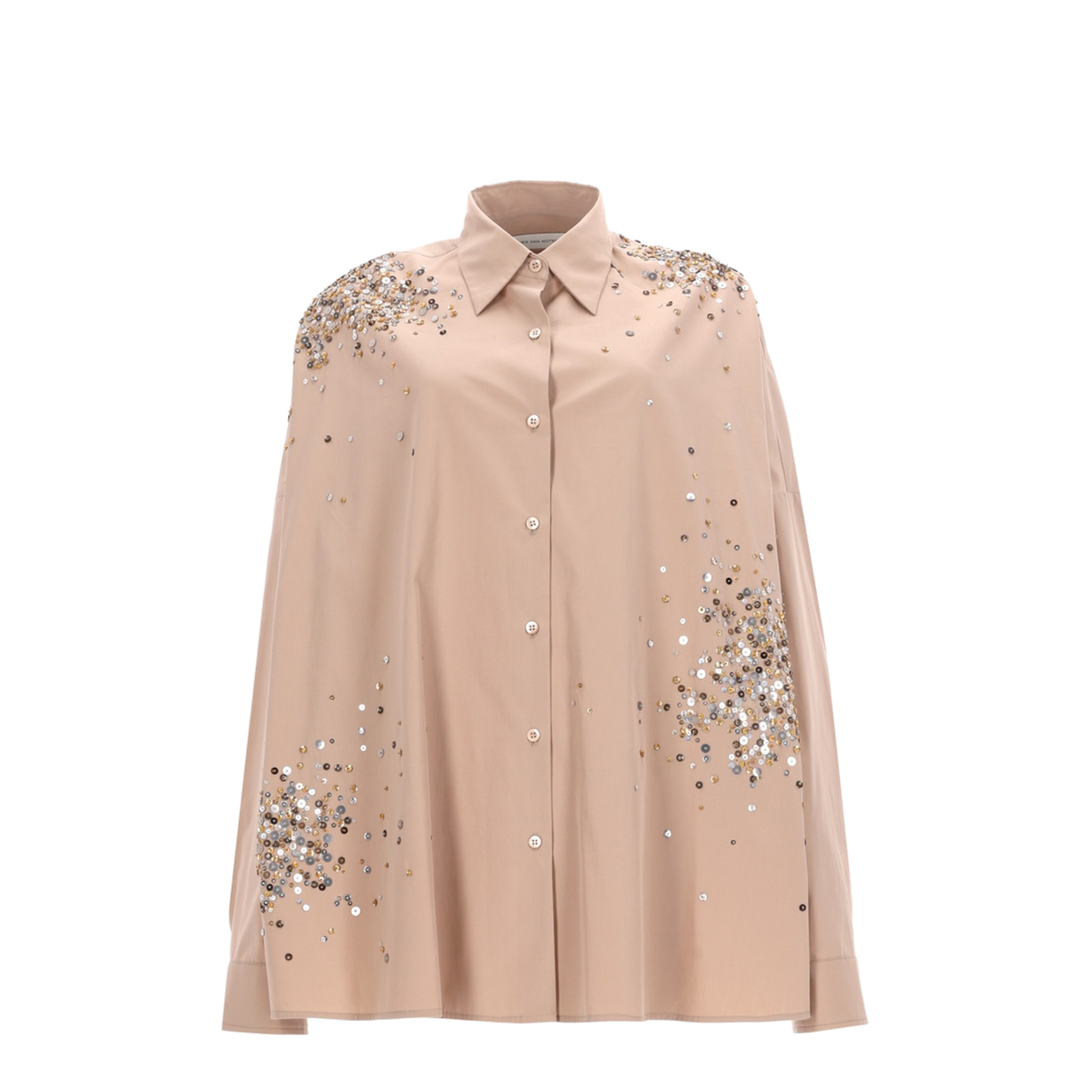 Casia Oversized Shirt in Embroidered Poplin - Image 1