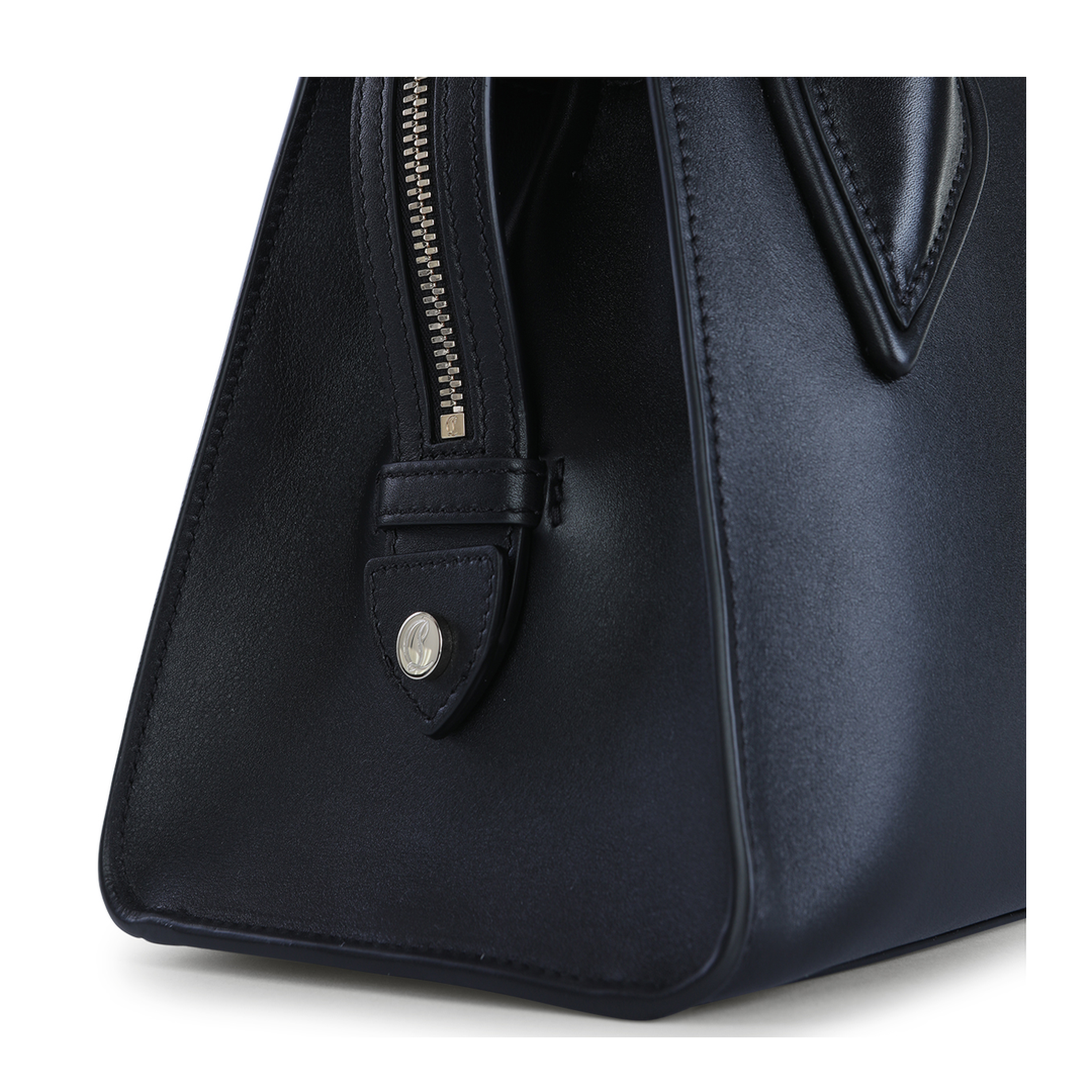 Venus Medium Calf Leather Shoulder Bag - Black - Image 8
