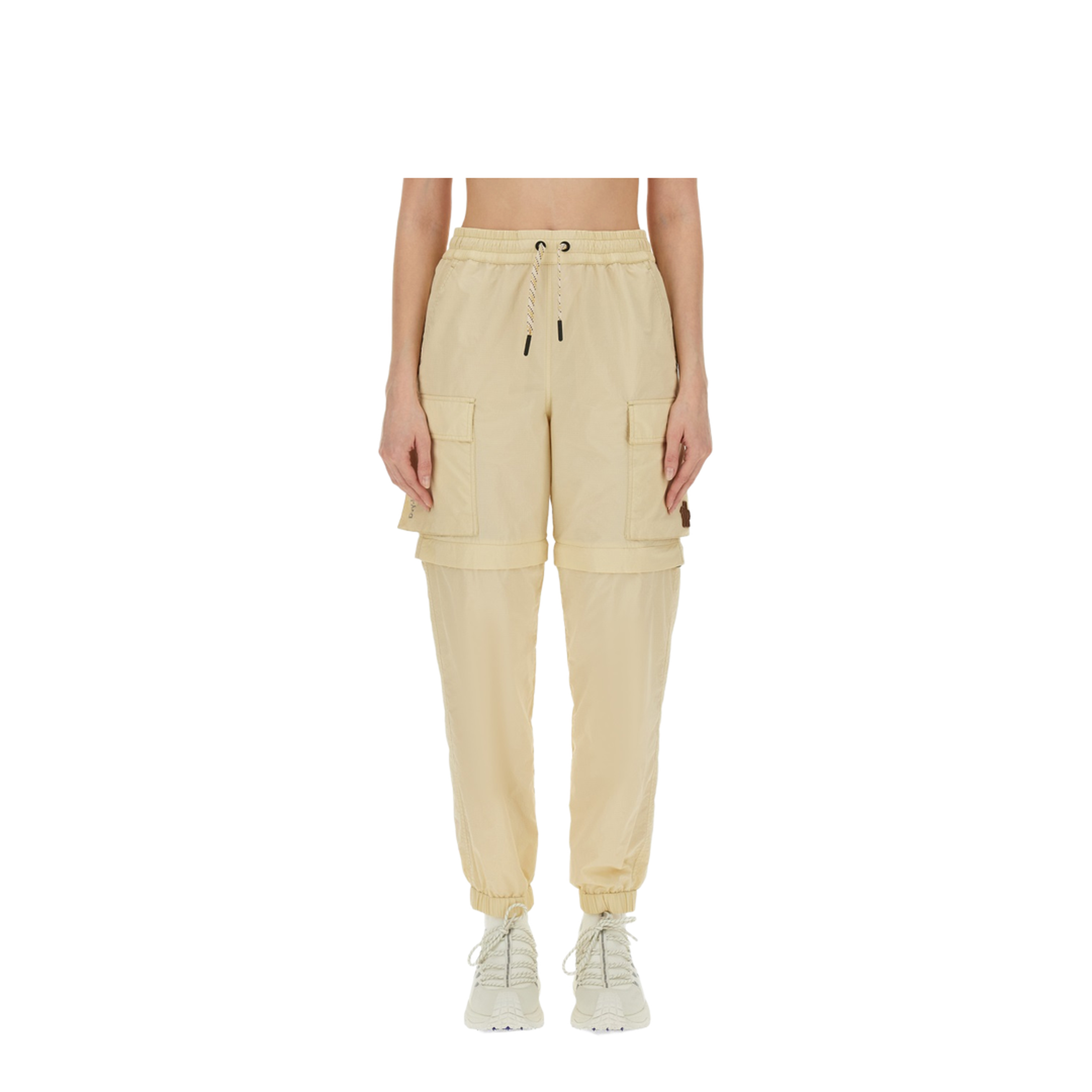 Cream Polyamide Sporty Pants - Image 1