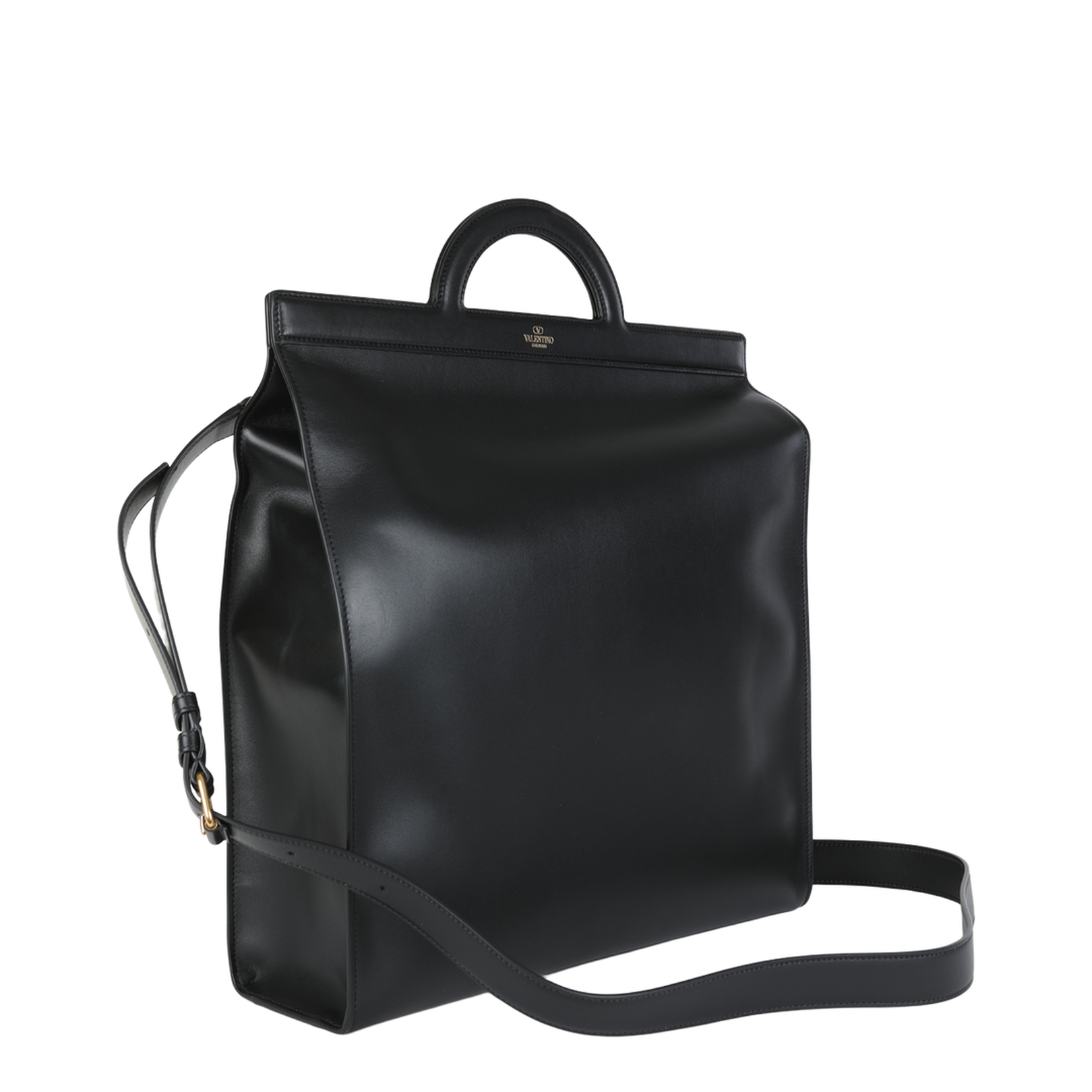 Garavani Leather Handbag with Frontal Logo Print - Image 4