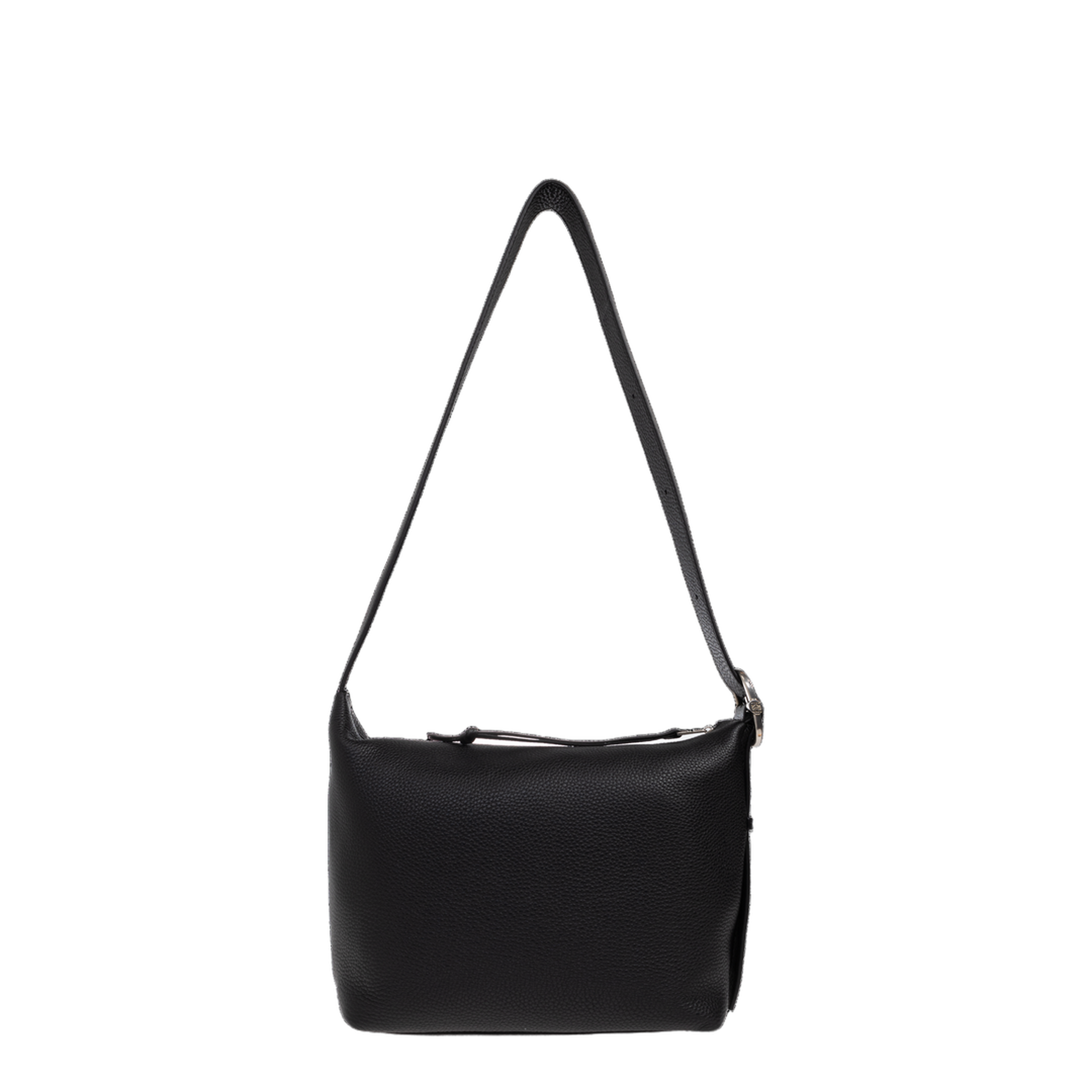 Loop Cubi Medium Calfskin Shoulder Bag - Black - Image 3