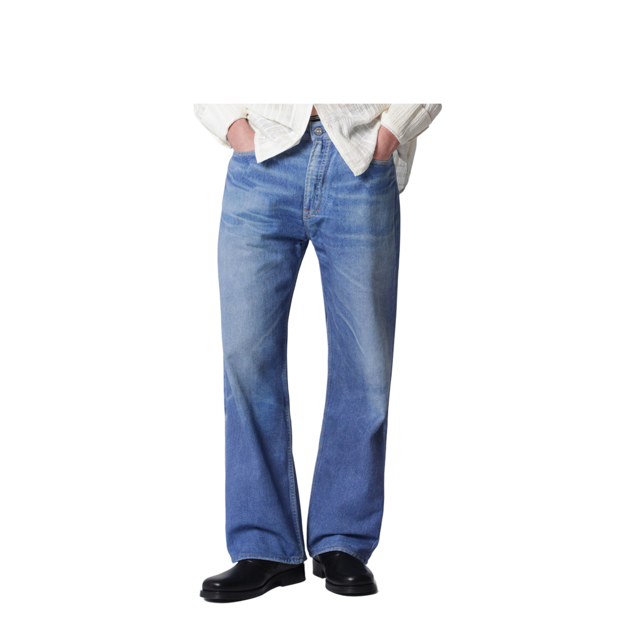 Jeans Third Cut In Digital Blue Aurora Print - Image 1