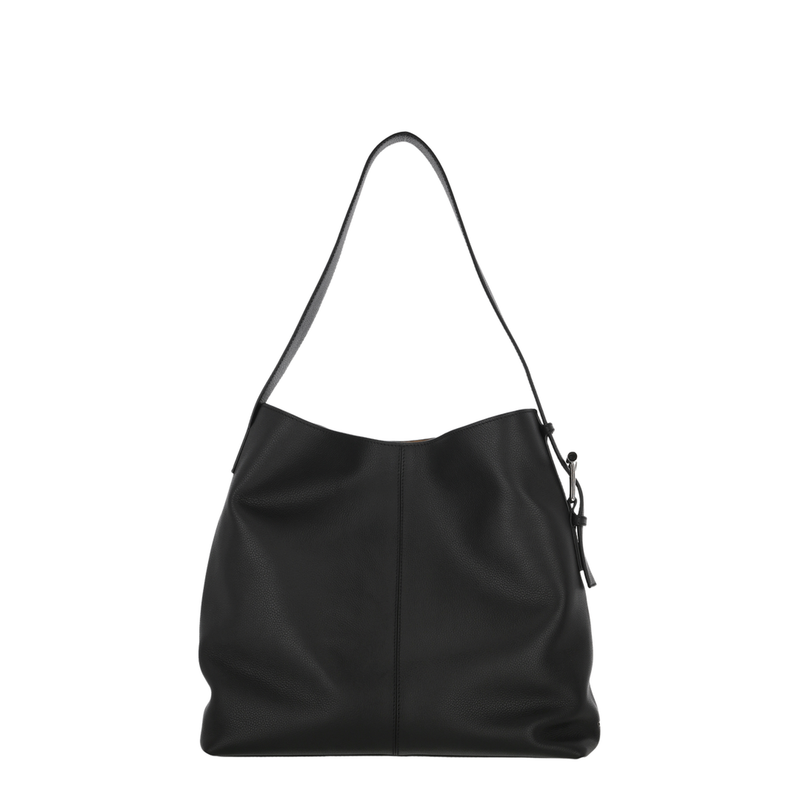 T-Bar Calfskin Sling Shoulder Bag - Black - Image 2