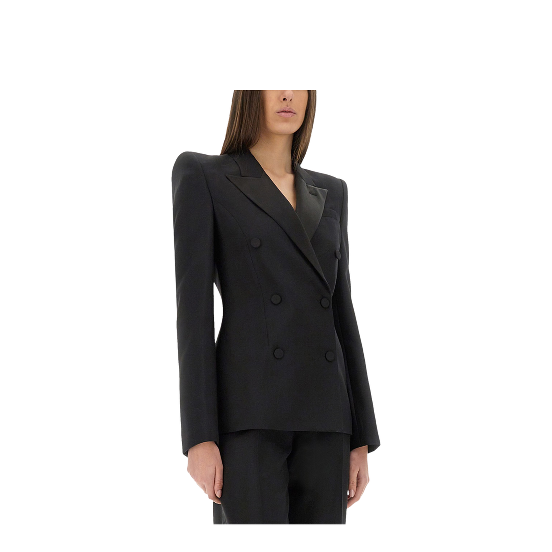 Double-Breasted Jacket with Voluminous Shoulders - Image 4