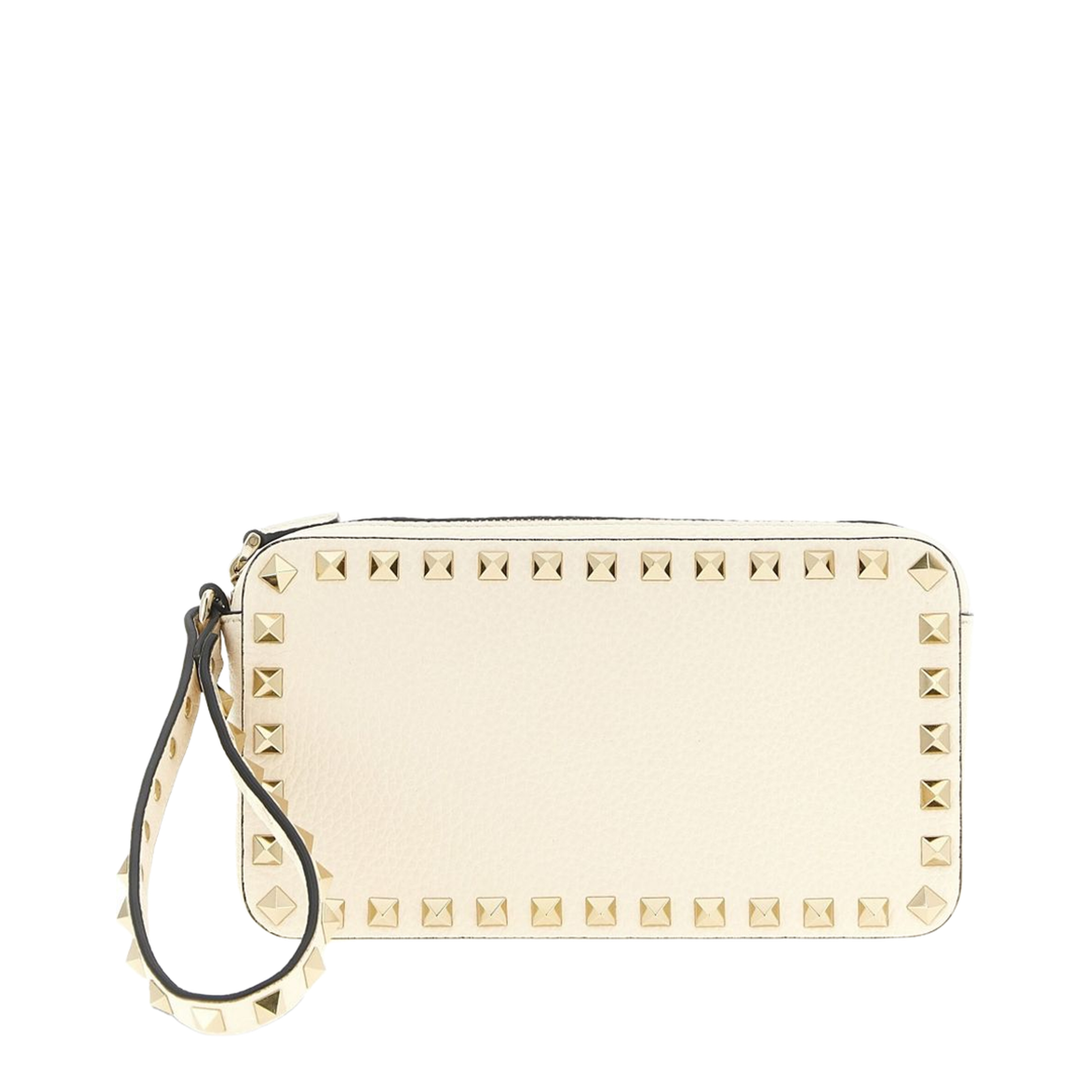 Rockstud Mini Grainy Calfskin Crossbody - Ivory - Image 1