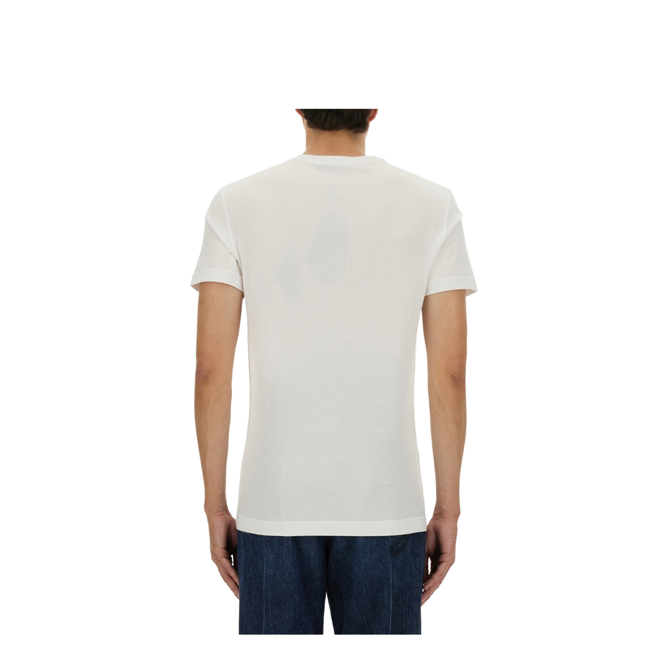 Cotton T-Shirt with Print in White - Image 3
