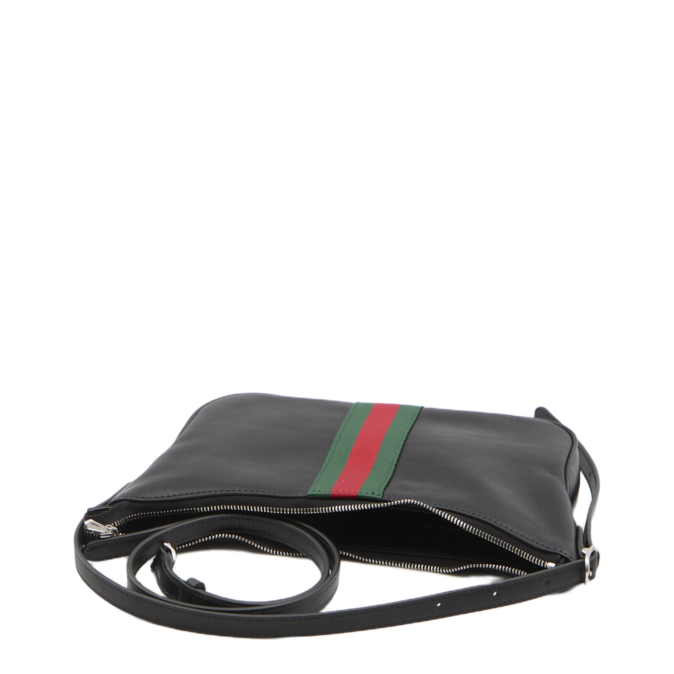 Lunetta Small Soft Hand-Treated Leather Crossbody - Black - Image 4