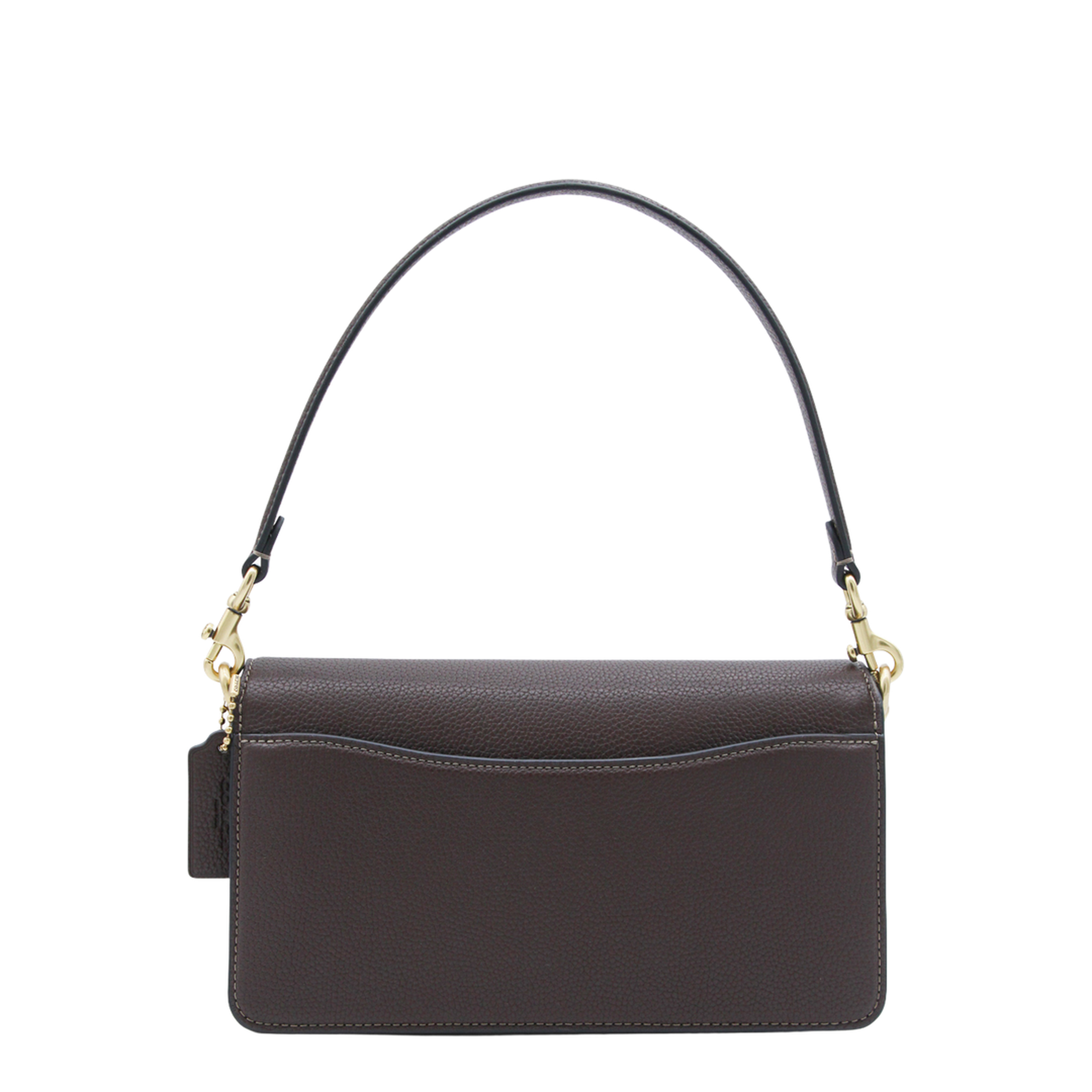 Tabby 26 Polished Pebble Leather Shoulder Bag - Brass/Chalk - Image 6