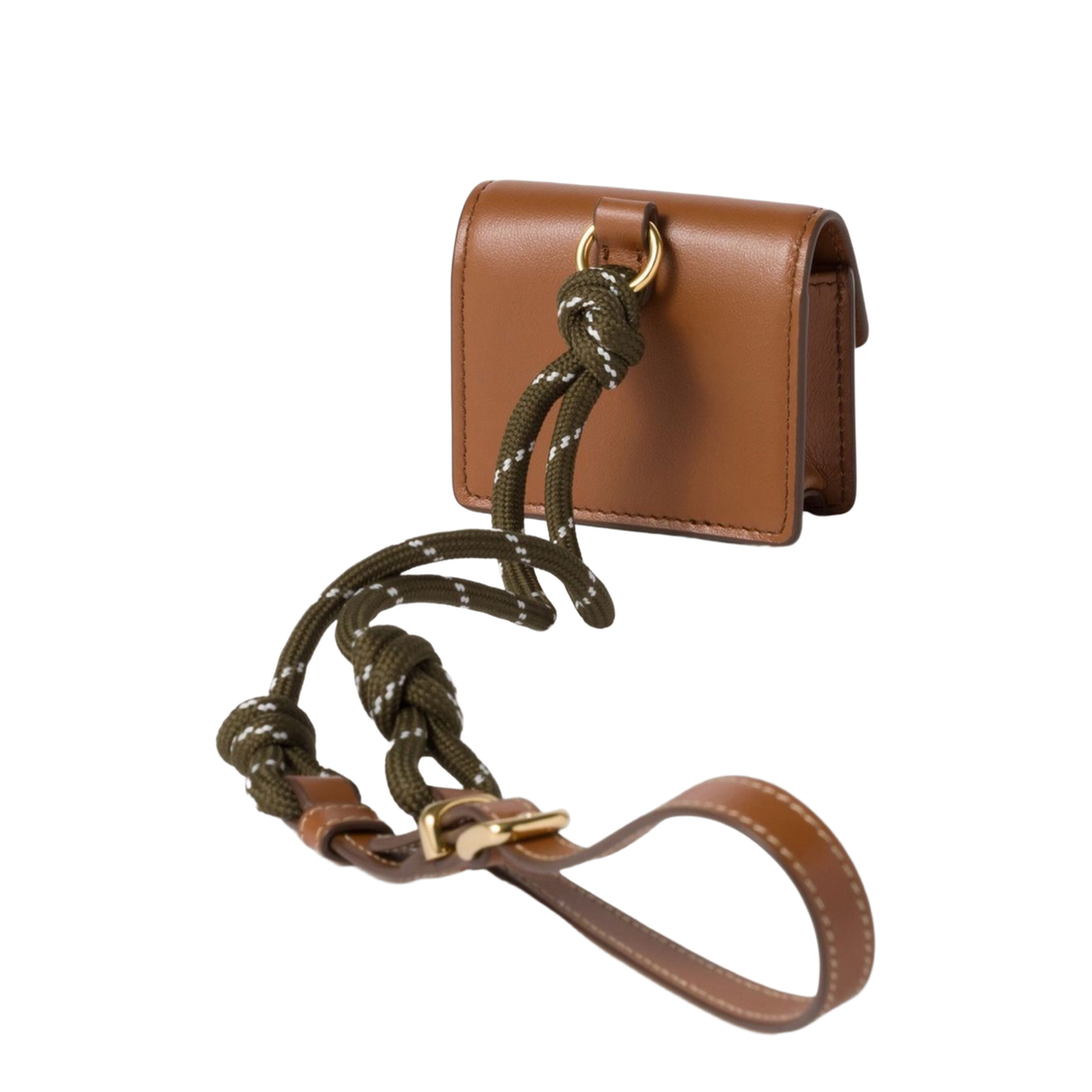 Trick Calfskin Bag Charm - Cognac/Forest Green - Image 2