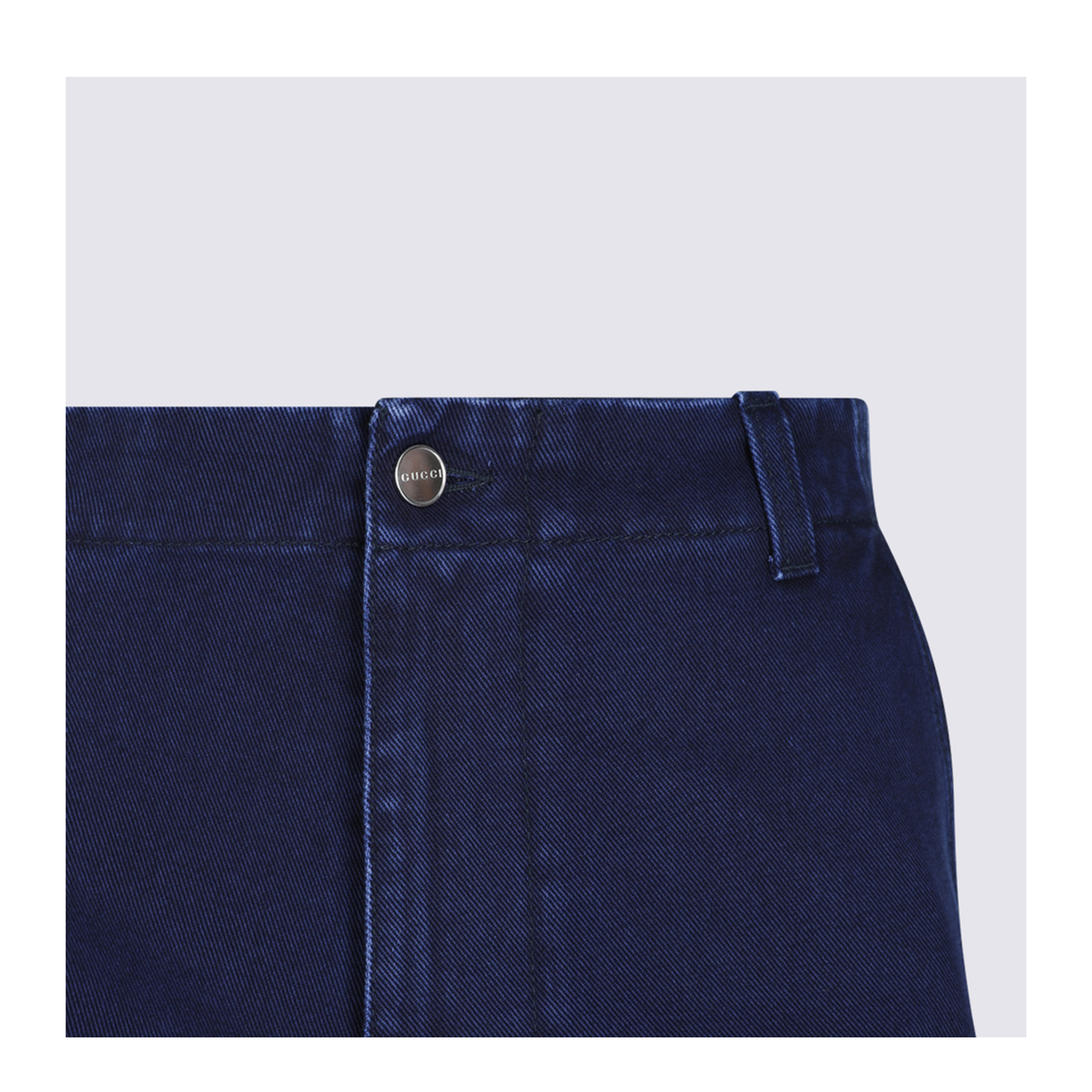 Washed Denim Pant with Embossed Label in Dark Blue - Image 5