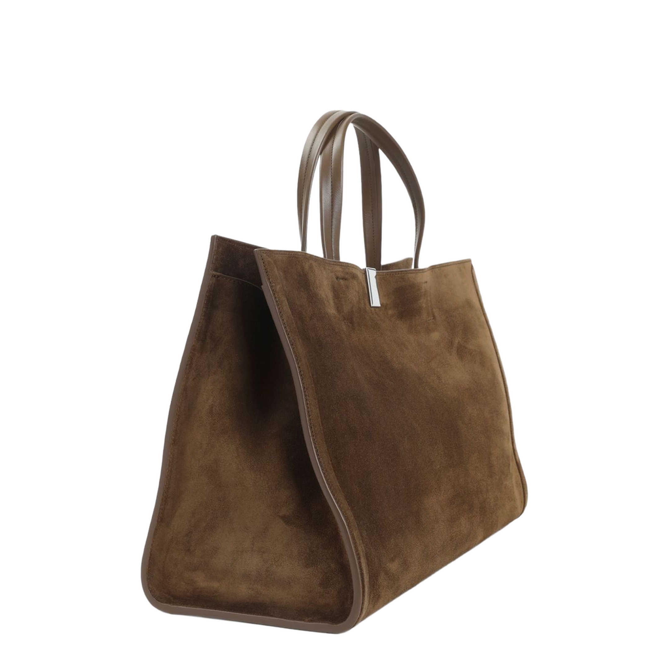 Kit Cabas Medium Suede Leather Cabas Tote - Khaki - Image 2