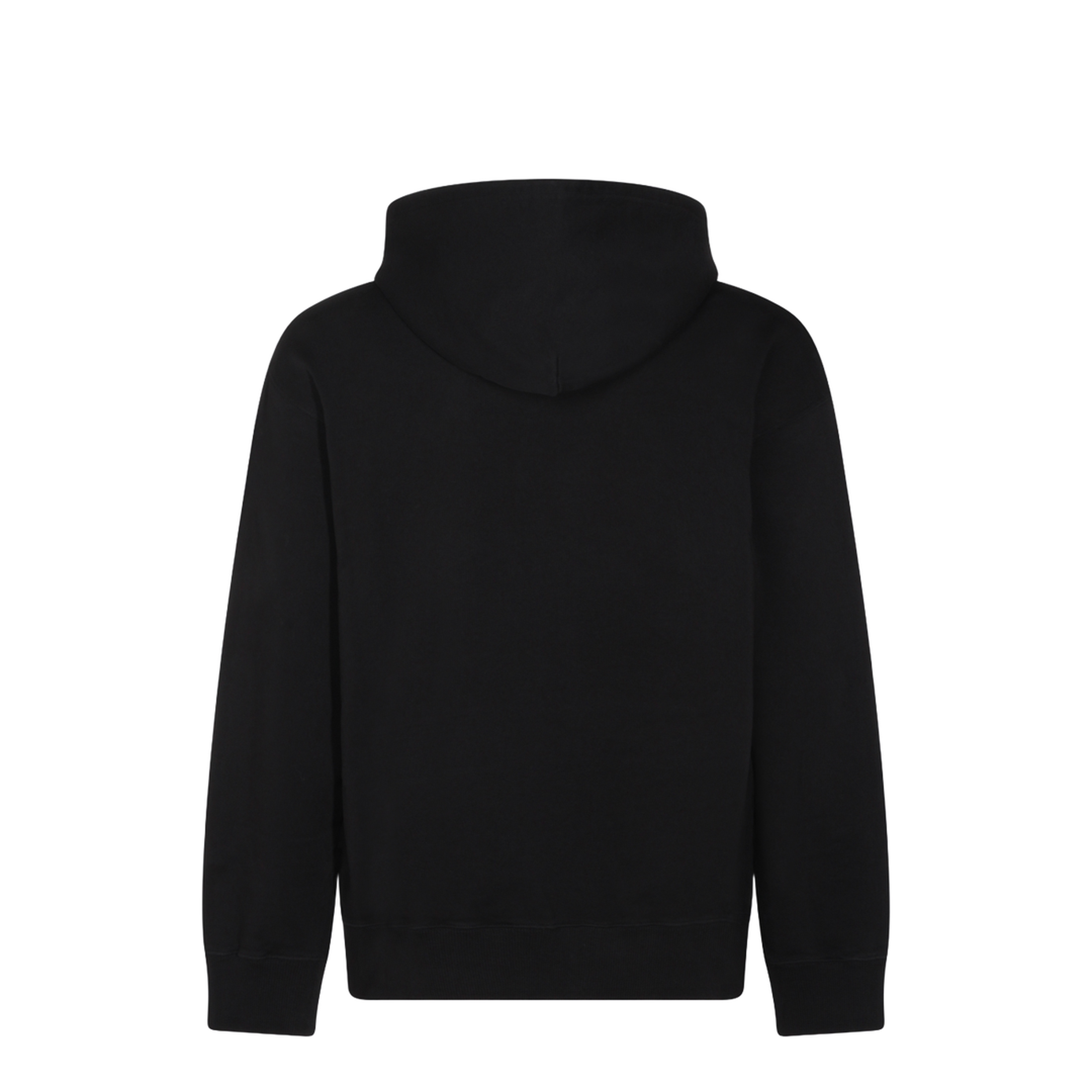 Black Front Pouch Pocket Adjustable Drawstring Hood Ribbed Cuffs Logo Patch Detailing - Image 4