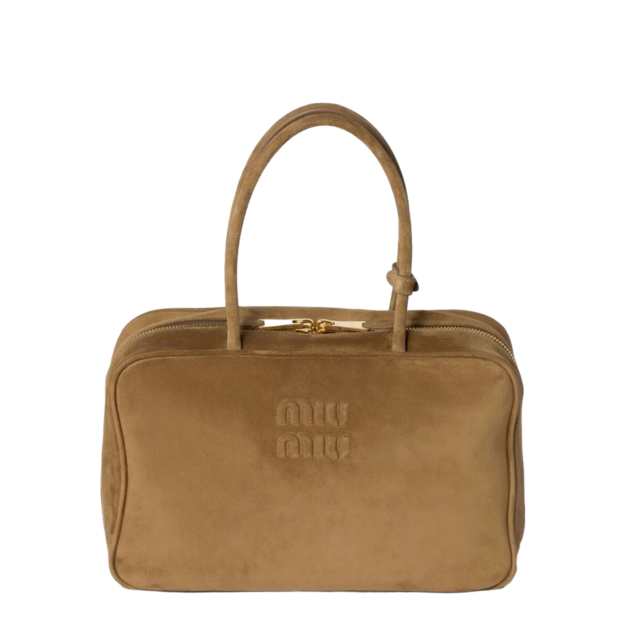 Beau Medium Suede Top-Handle Bag - Olive Green - Image 1