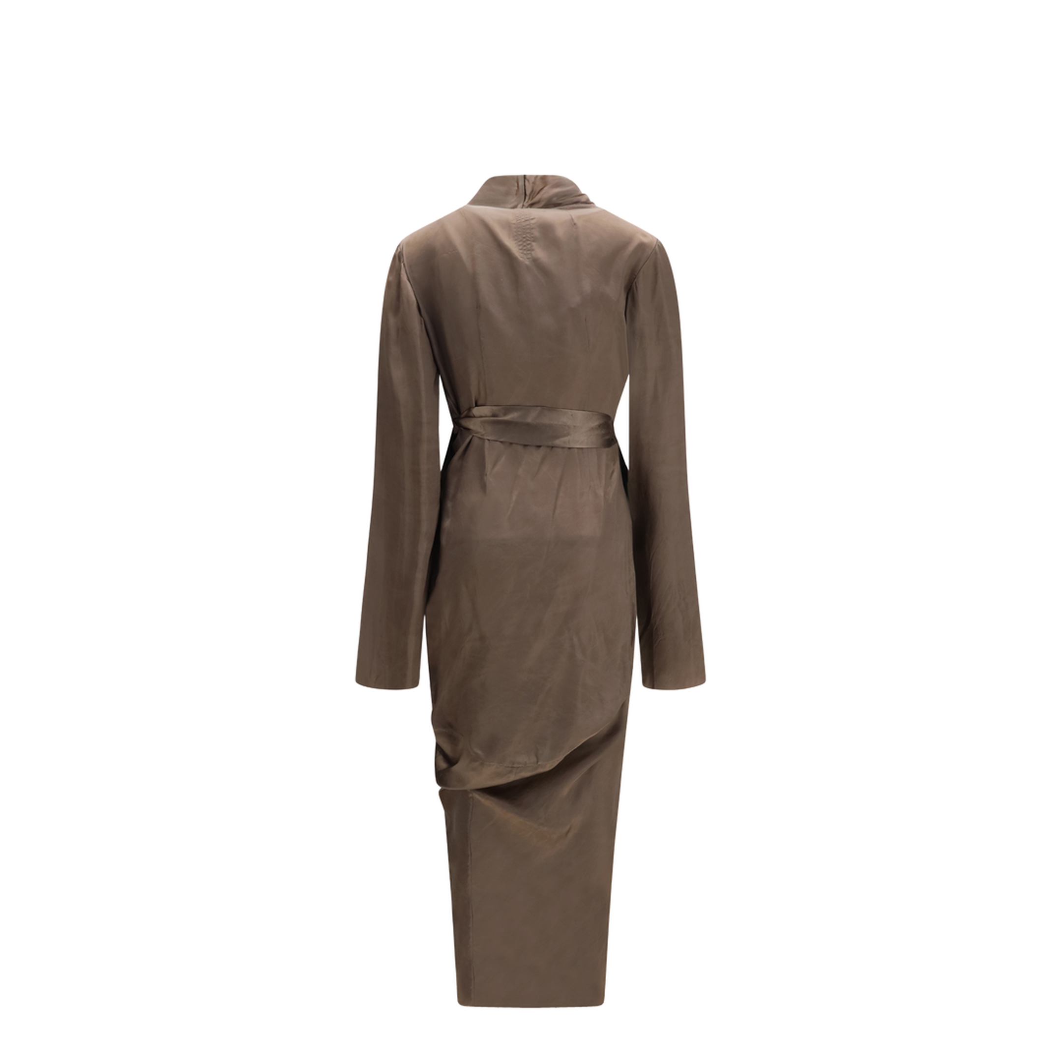 Asymmetric Wrap Dress with Knot Fastening - Image 2