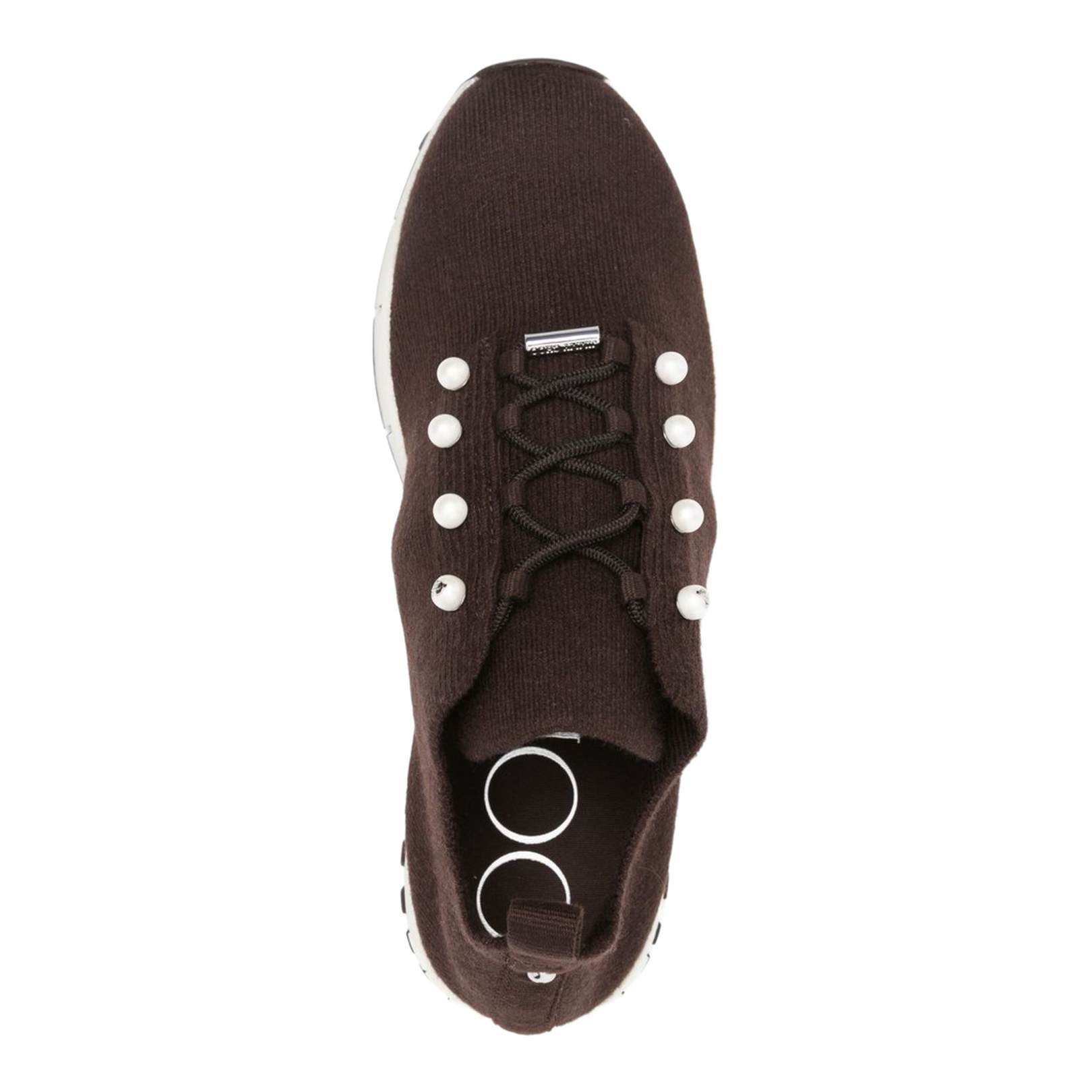 Chocolate Cashmere Melange Knit Trainers - Image 3