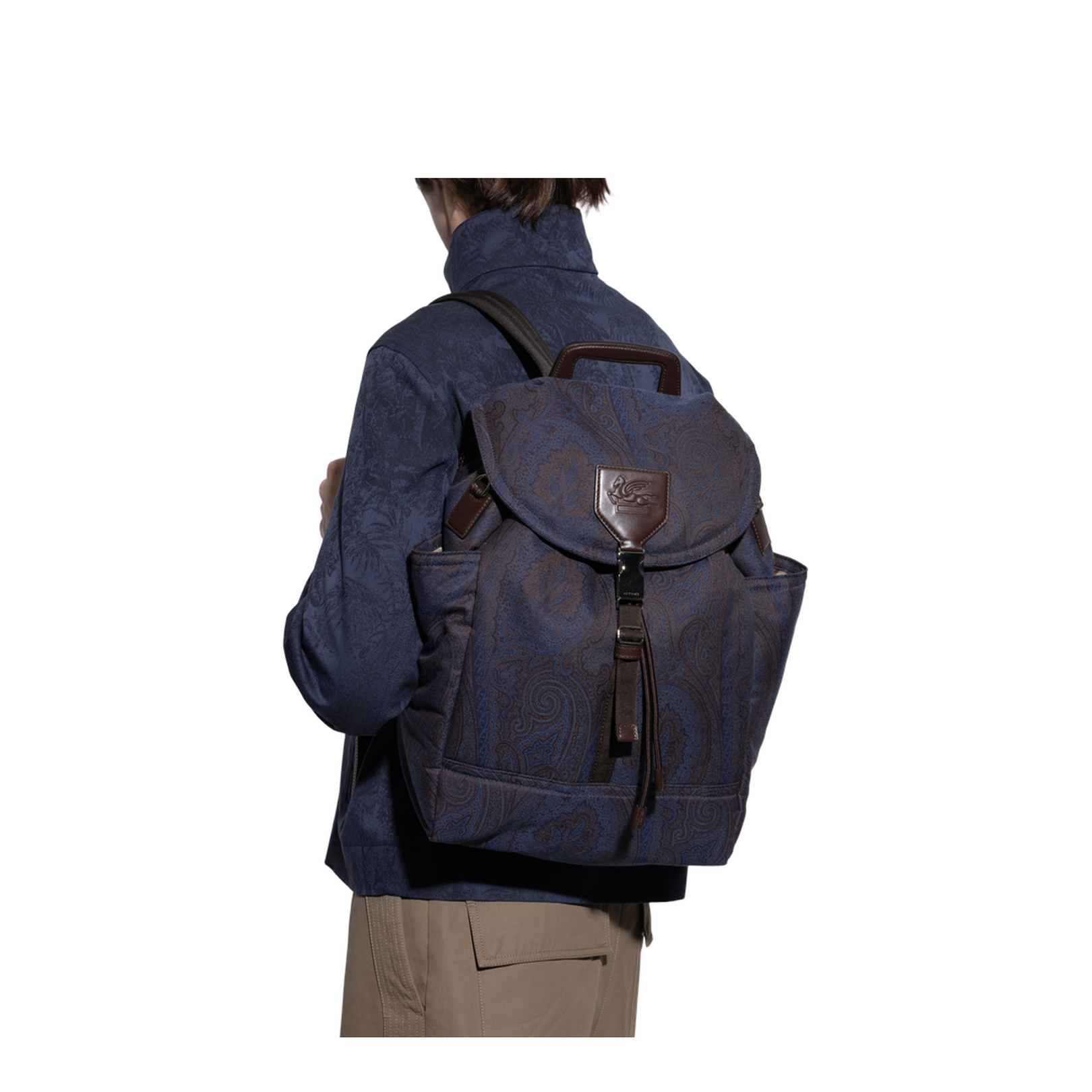 Pegaso Paisley Jacquard Backpack - Blue - Image 2