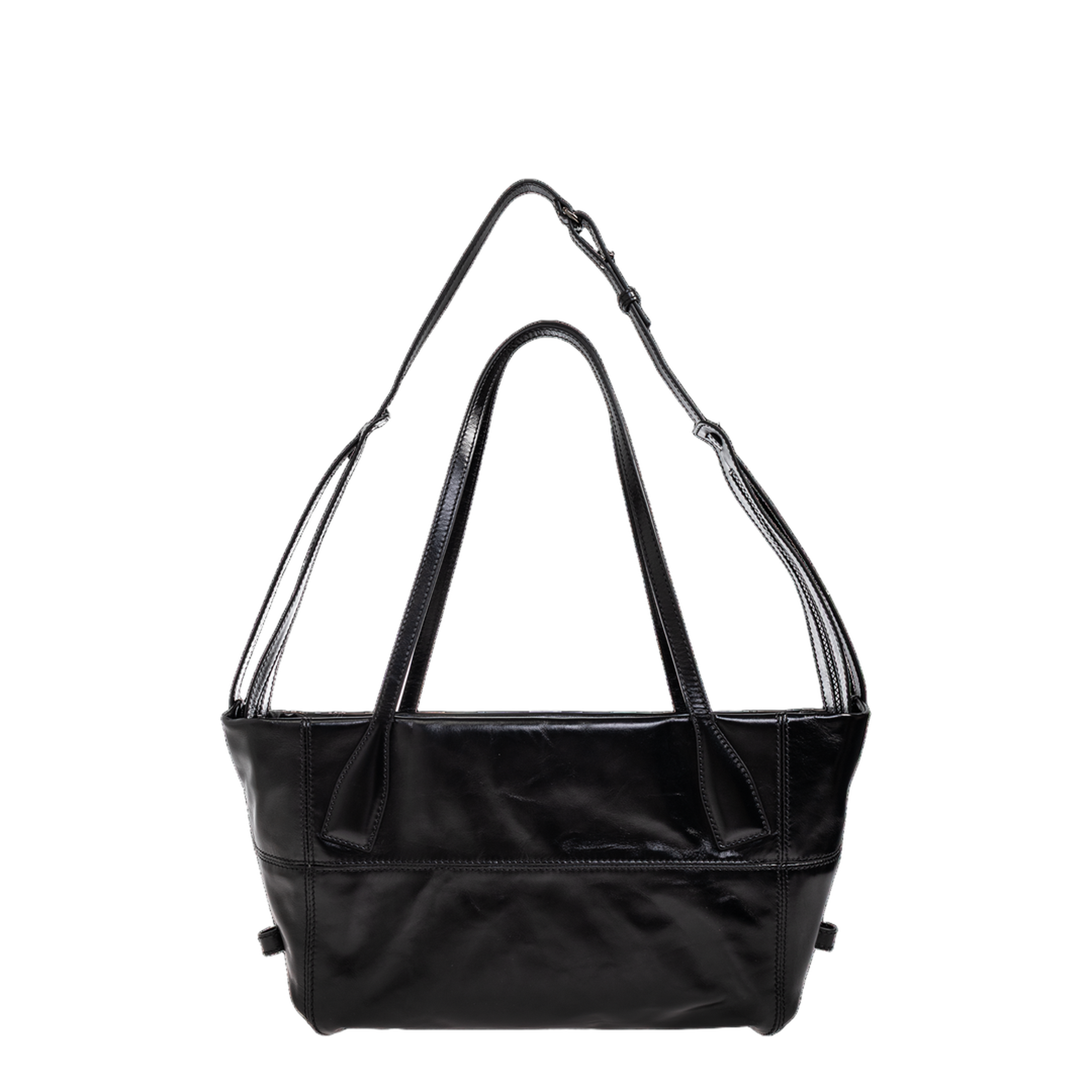Leather Shoulder Bag - Black - Image 3