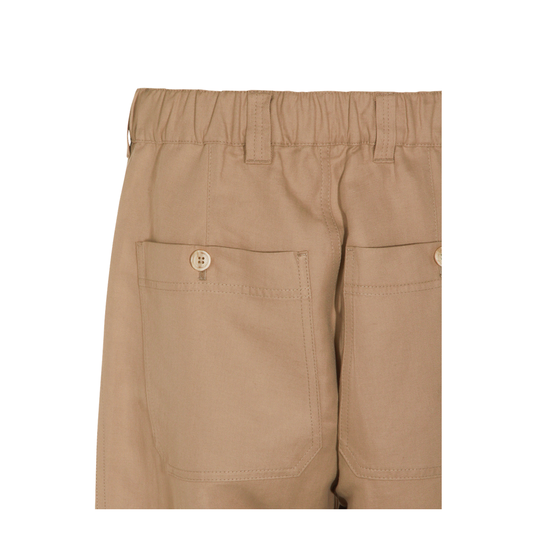 Cotton and linen drill trousers with patch pockets and drawstring - Image 7