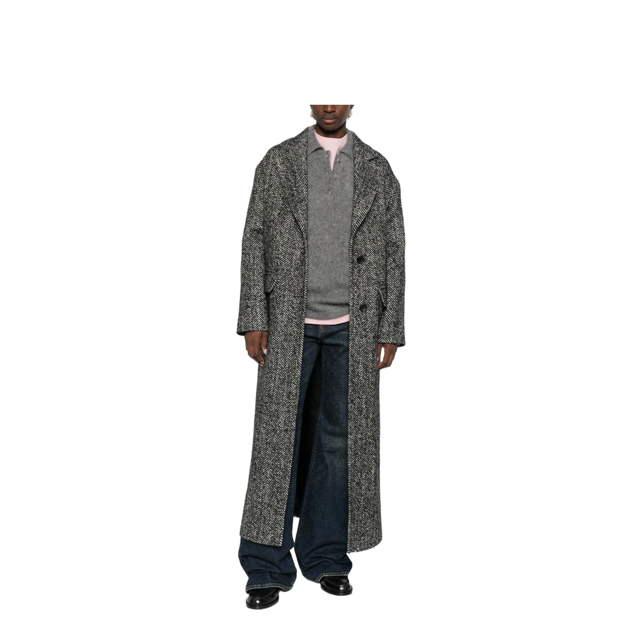 Wool Blend Single-breasted Coat Black - Image 2