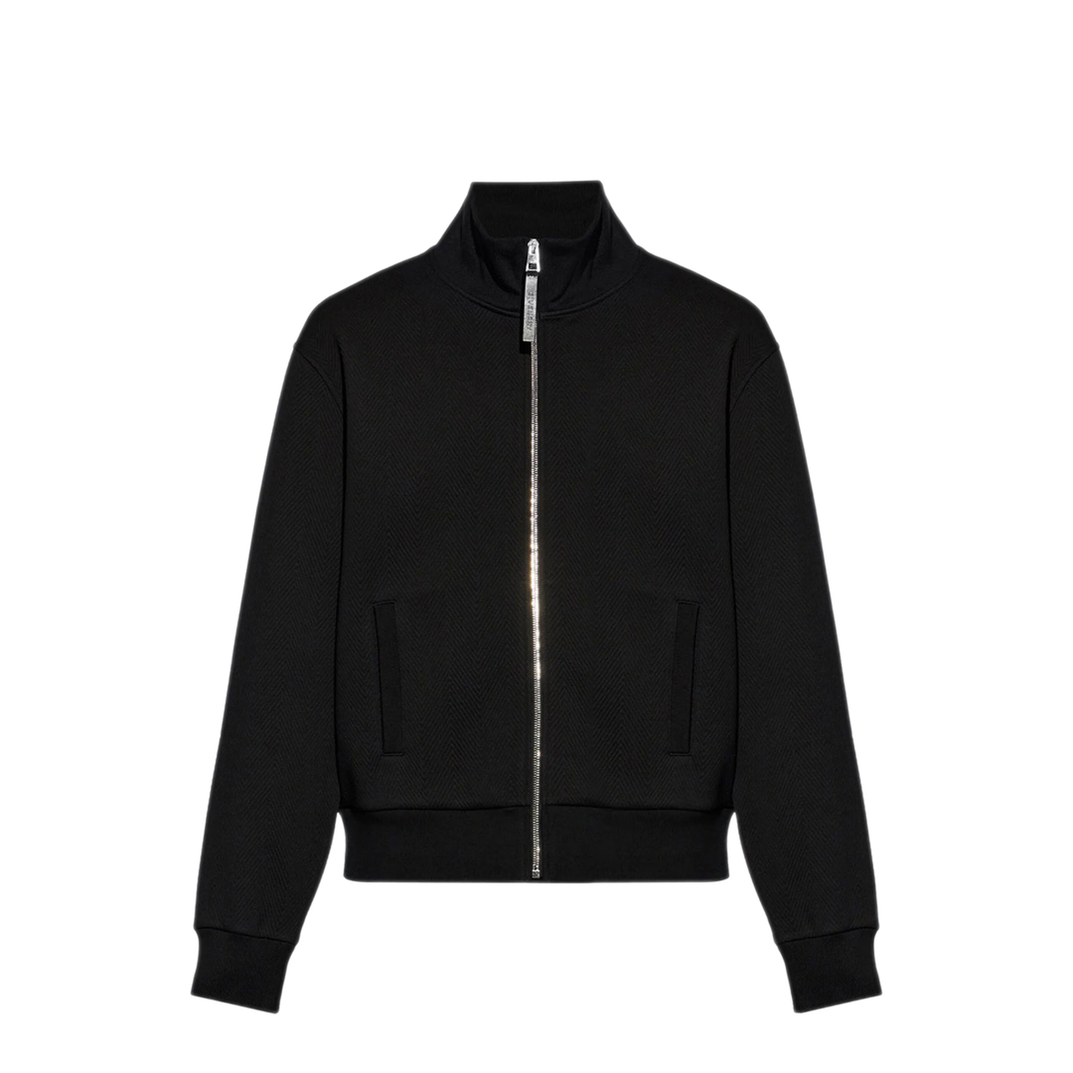 Chevron Motif Jacquard Sweatshirt - Image 1