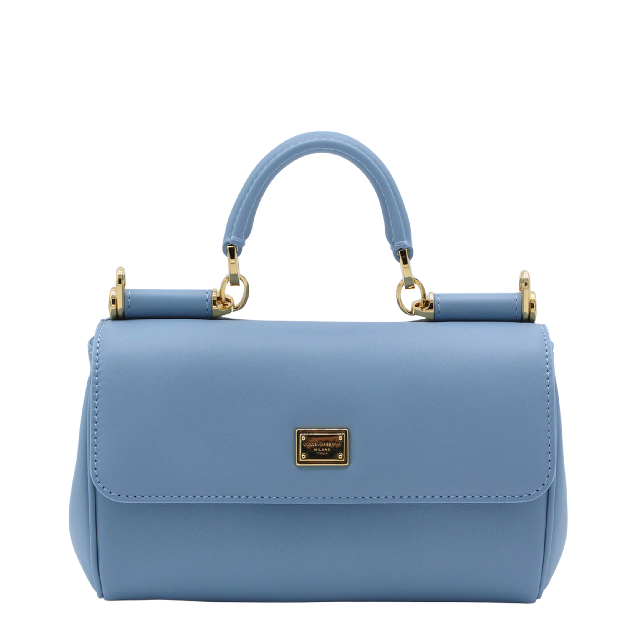 My Sicily Medium Calfskin Top-Handle Bag - Azure - Image 2