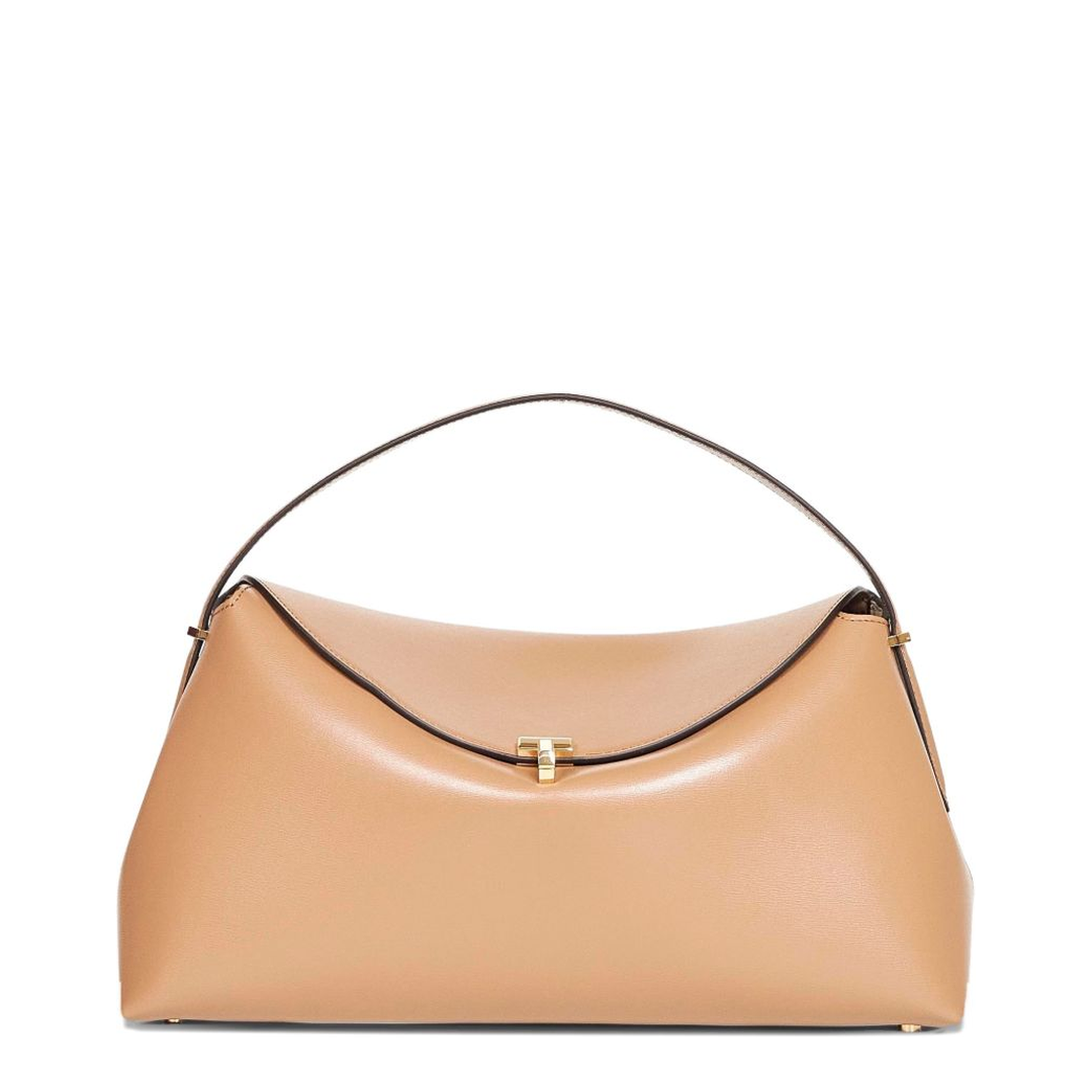 T-Lock Palmellato Calf Leather Top-Handle Bag - Bark - Image 1