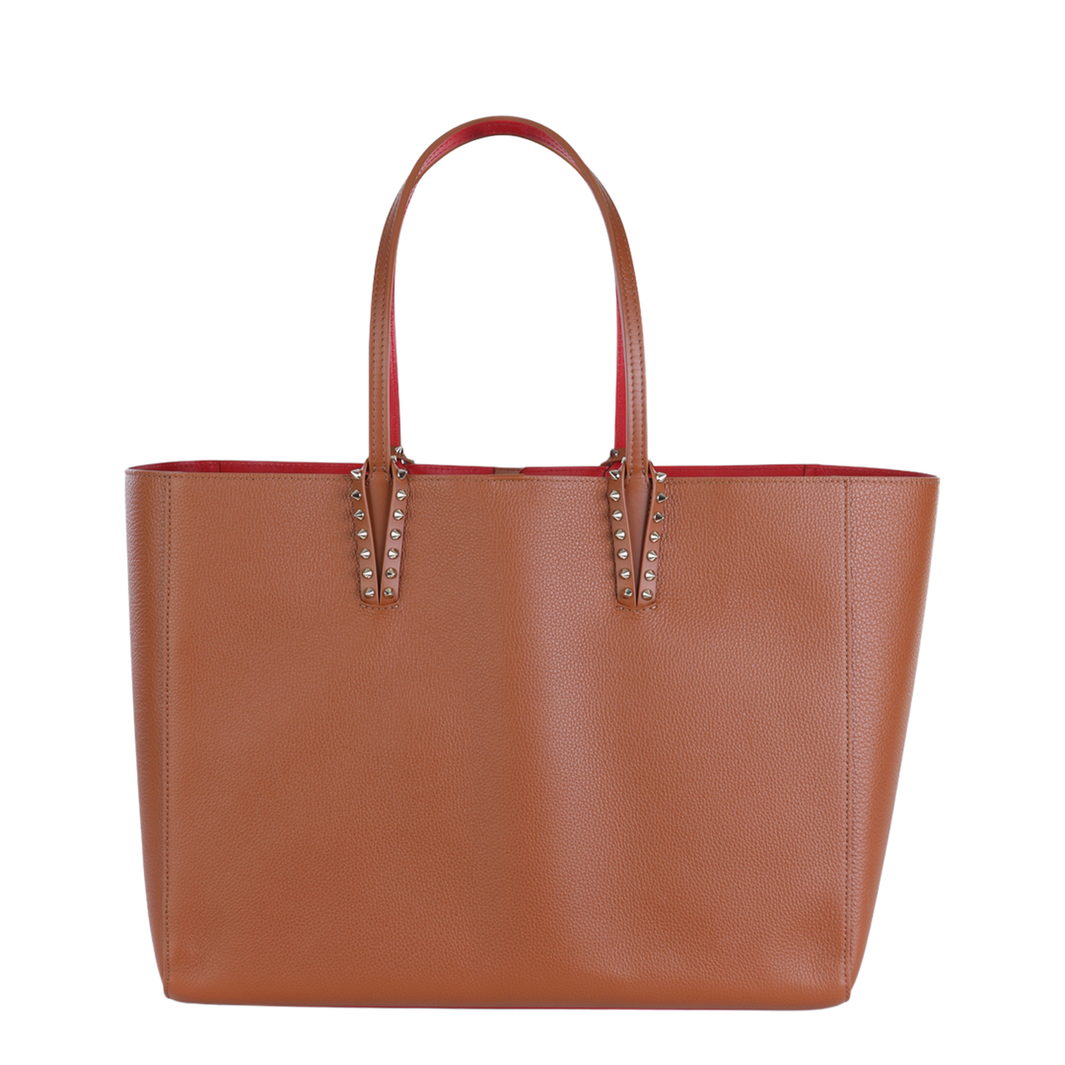 Cabata Studded Leather Shoulder Bag - Brown - Image 1