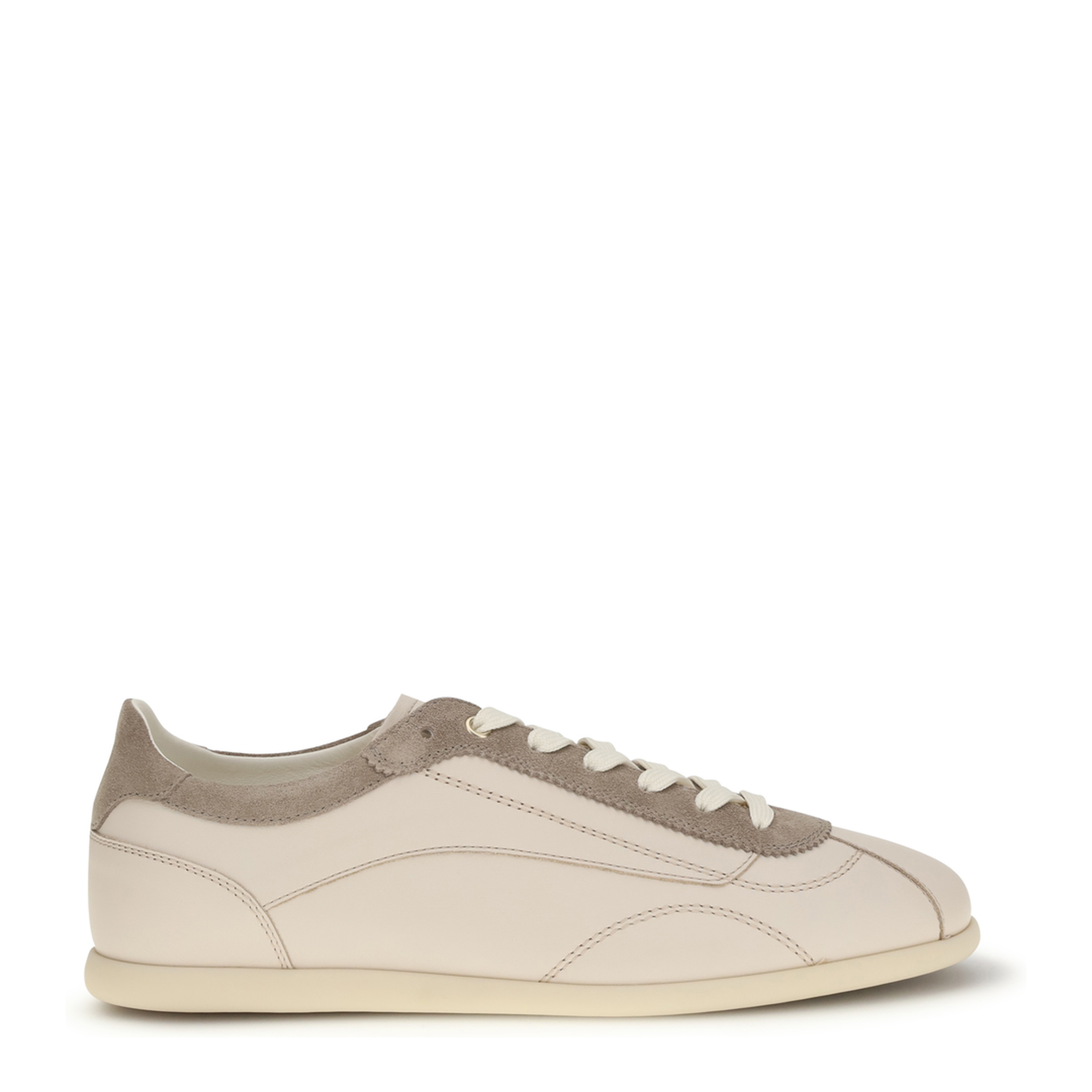 Leather And Suede Sneakers With Slim Sole - Image 1