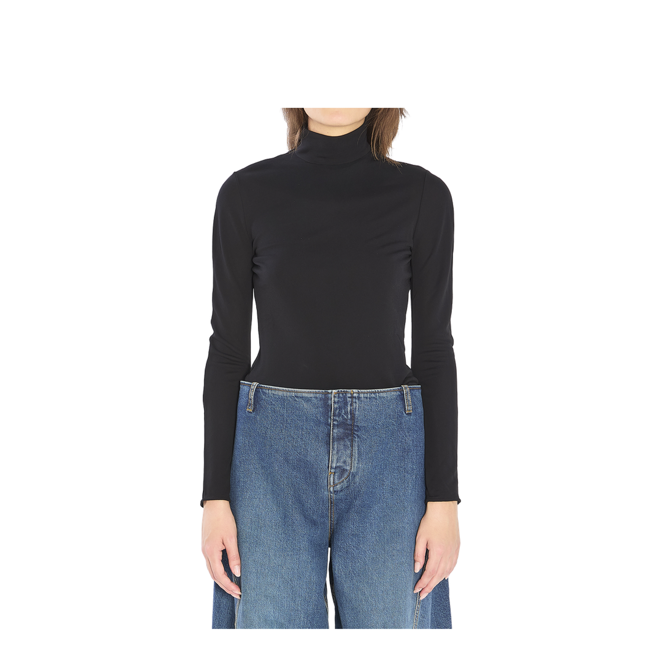 Fluid Jersey Bodysuit with Heart Cut-Out - Image 1