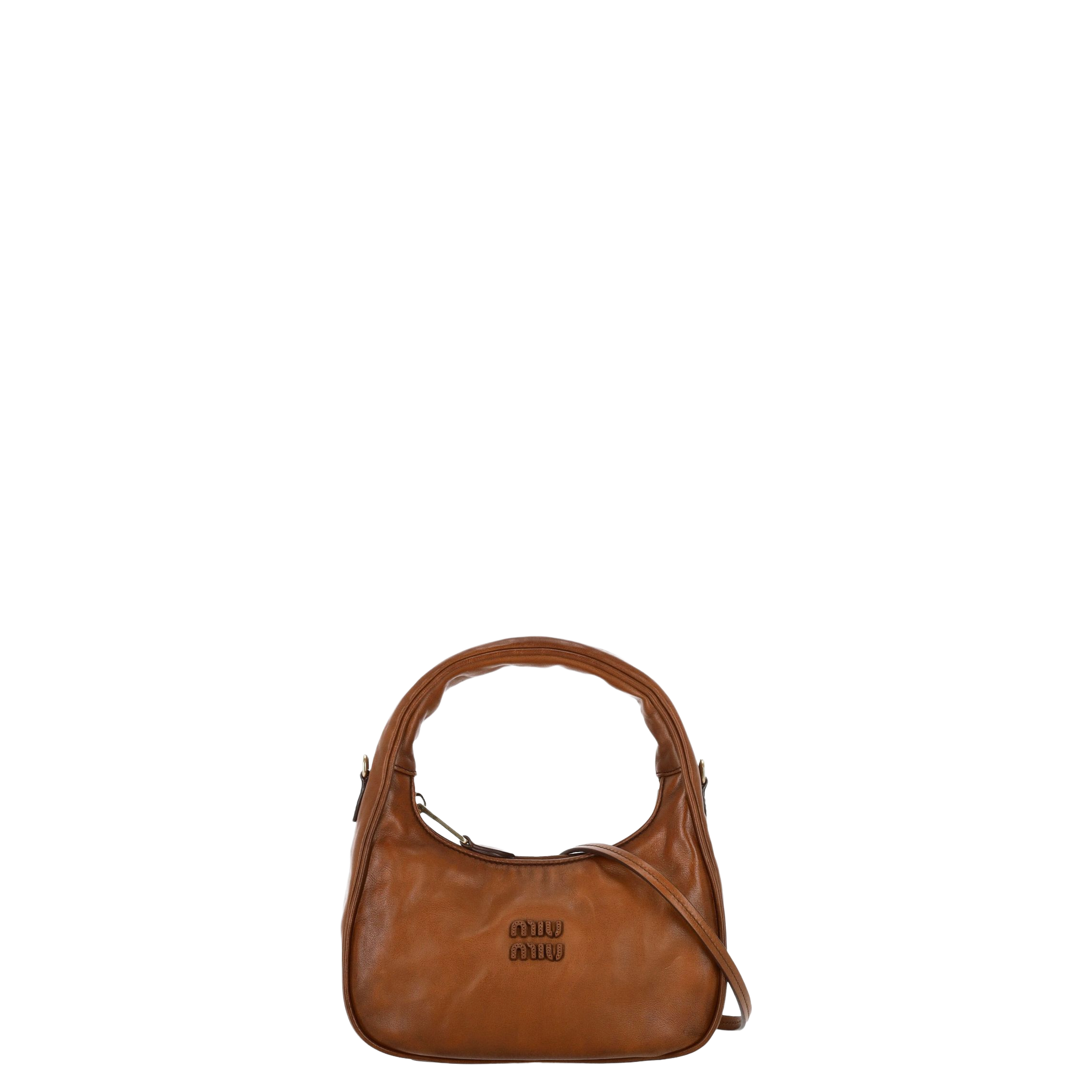 Women's Clutch Bag Leather Brown - Image 1