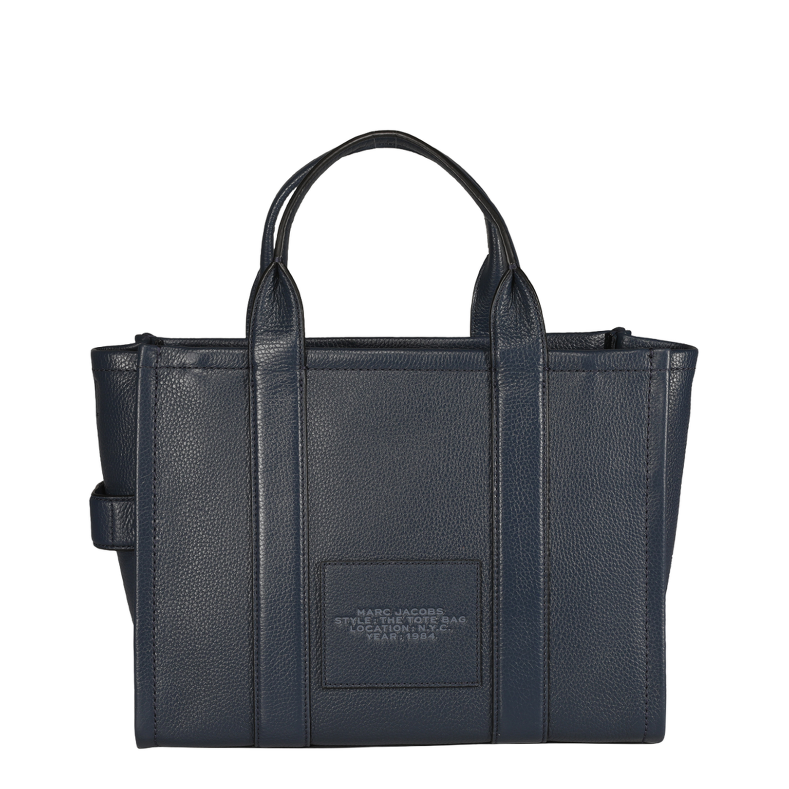 Leather Medium Tote Bag Blue - Image 5