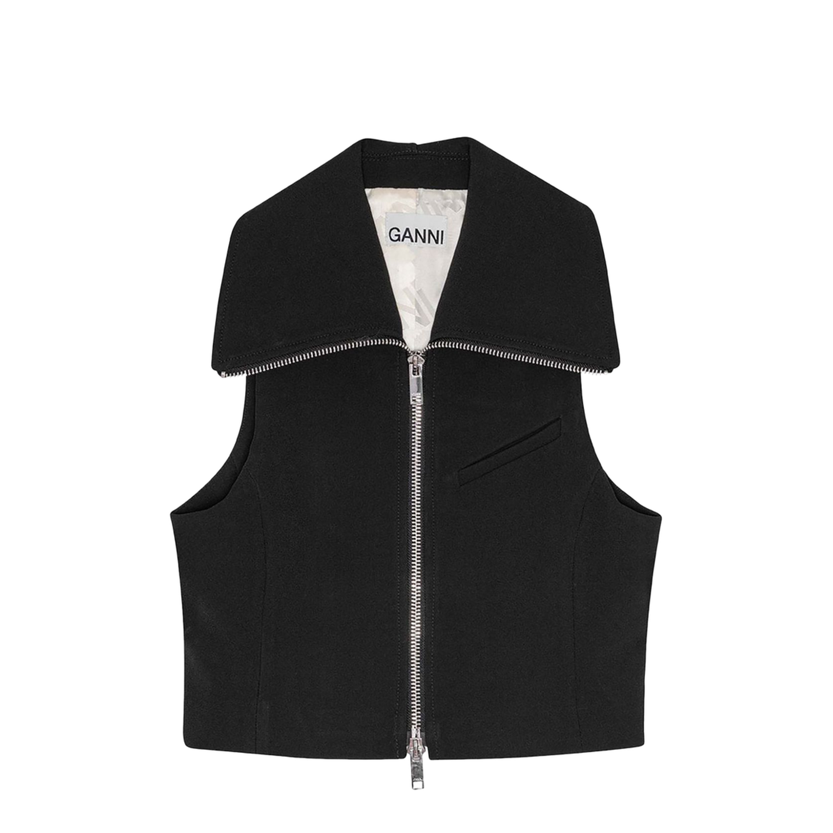 Black Recycled Polyester Crepe Texture Sweater - Image 1