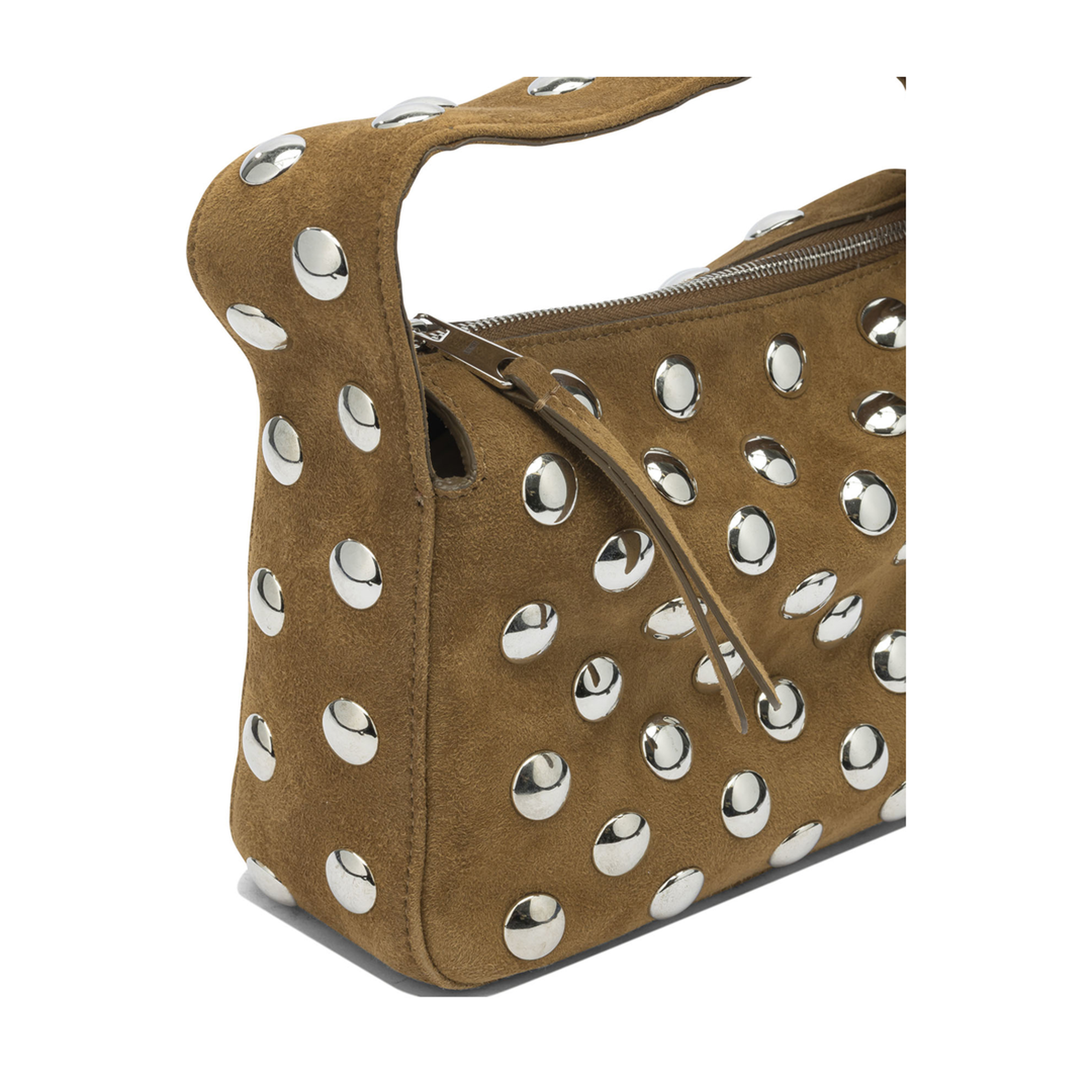 Elena Small Calfskin Suede Shoulder Bag - Mud - Image 4
