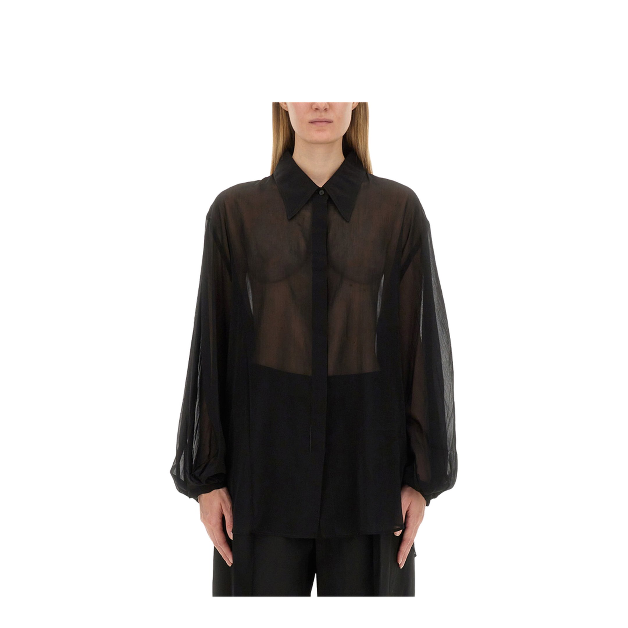 Balloon-Sleeve Shirt - Image 1