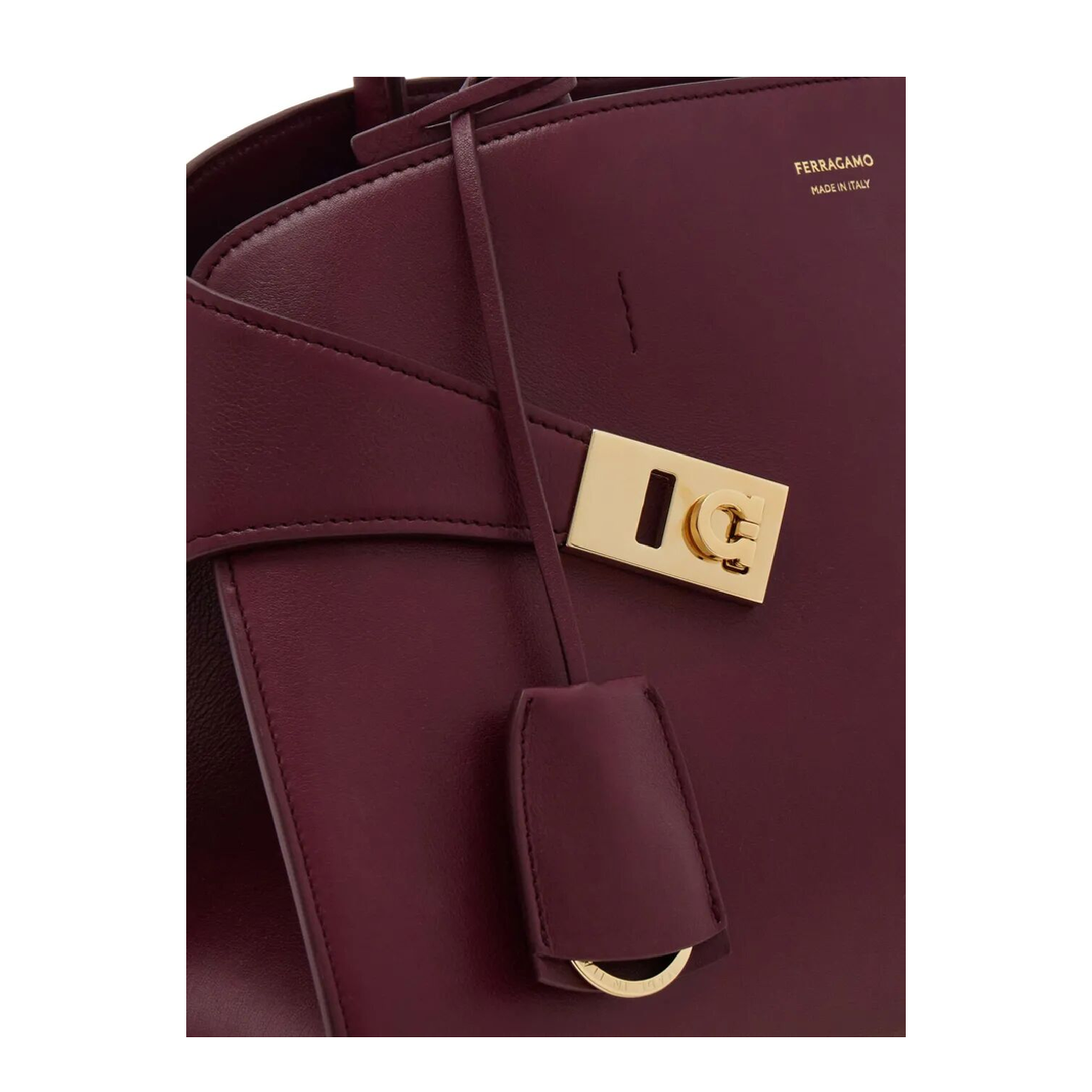 Hug M Handbag Leather Plum - Image 3