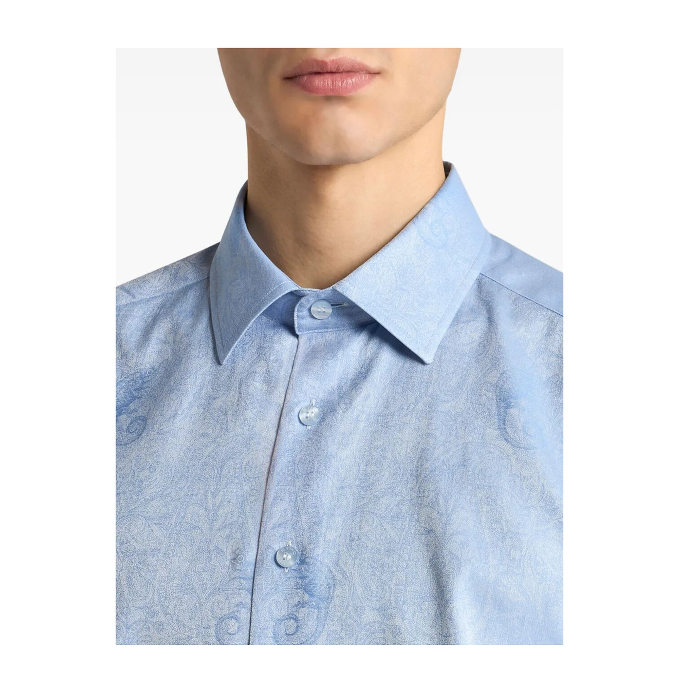 Cotton Jacquard Shirt with Gecko Motif - Image 3
