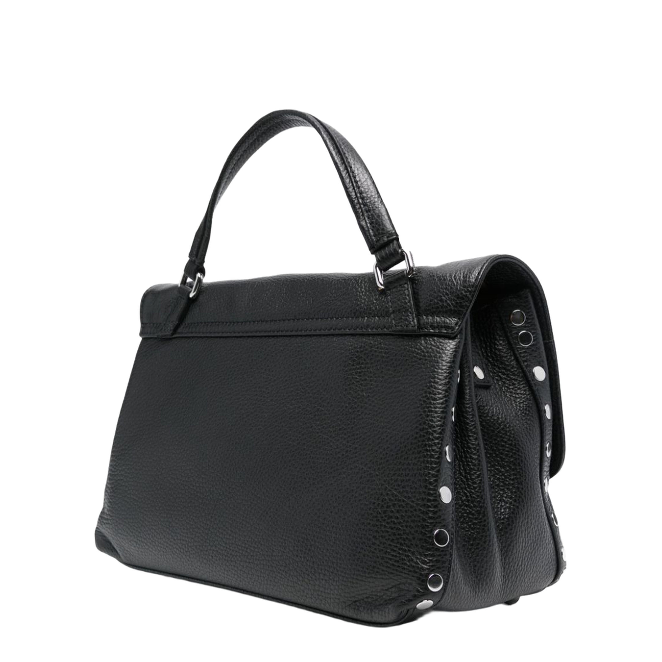 Postina Daily Small Calfskin Top-Handle Bag - Nero - Image 3