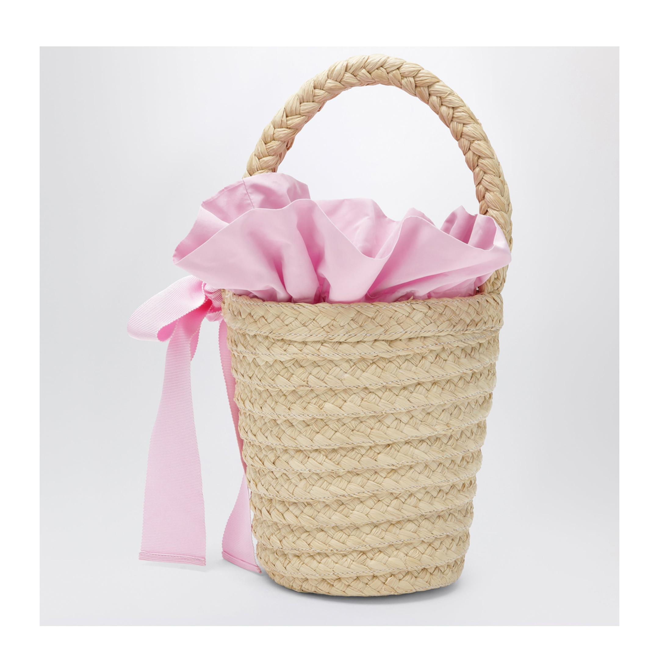 Vanilla Straw Bucket with Logo - Image 2