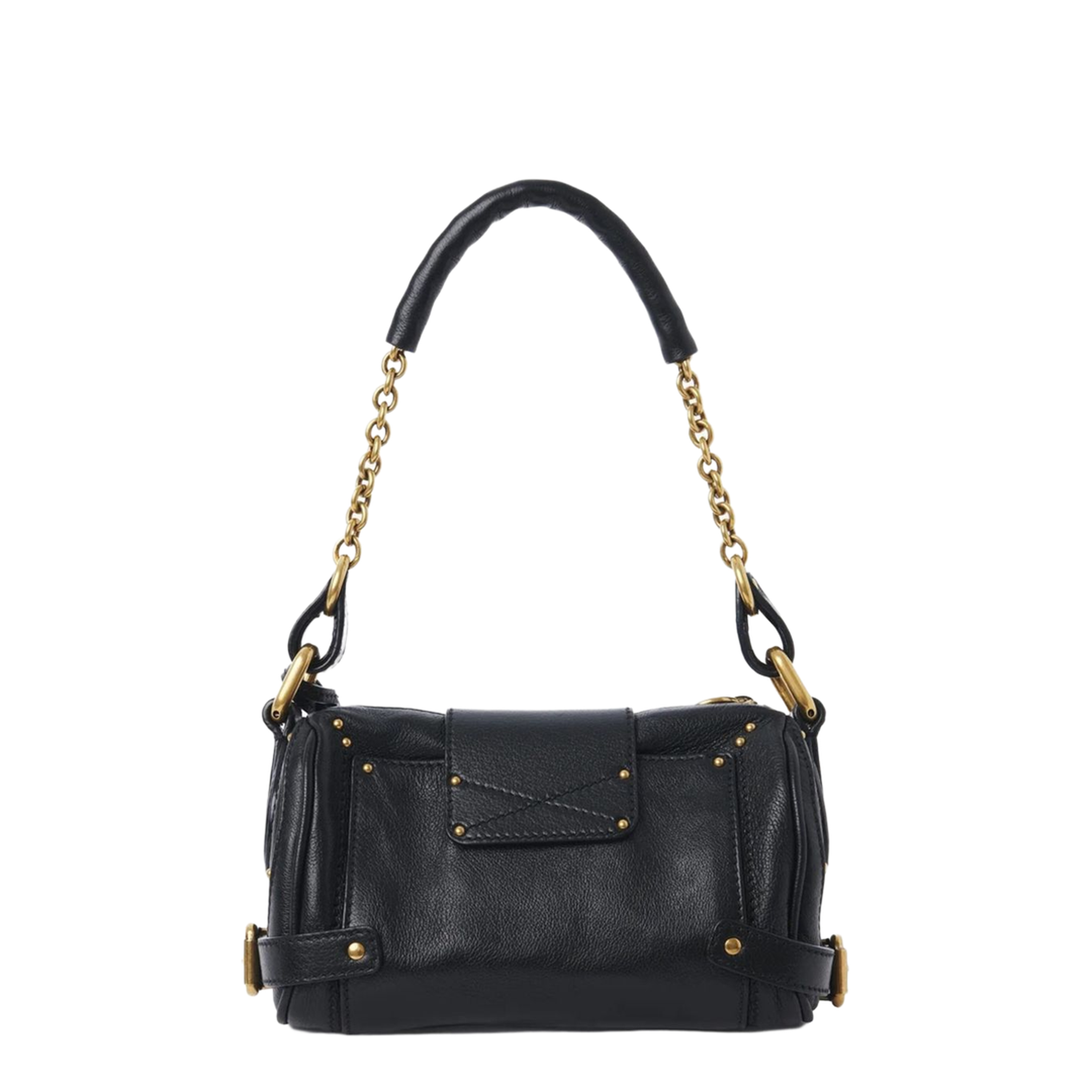 Small Paddington Chain Bag in Grained Leather Black - Image 5