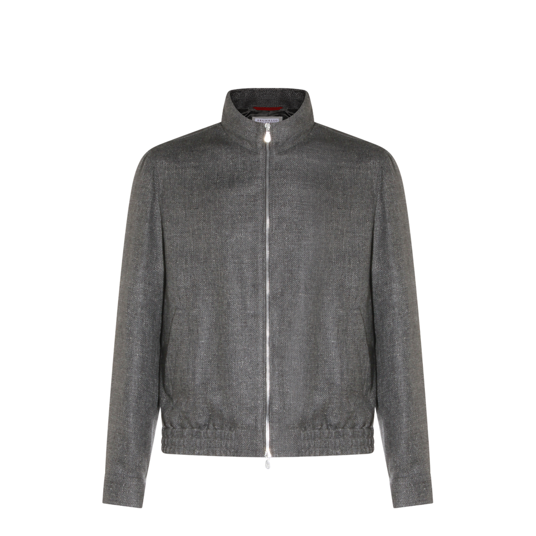 Stand Collar Outerwear Jacket Grey - Image 1