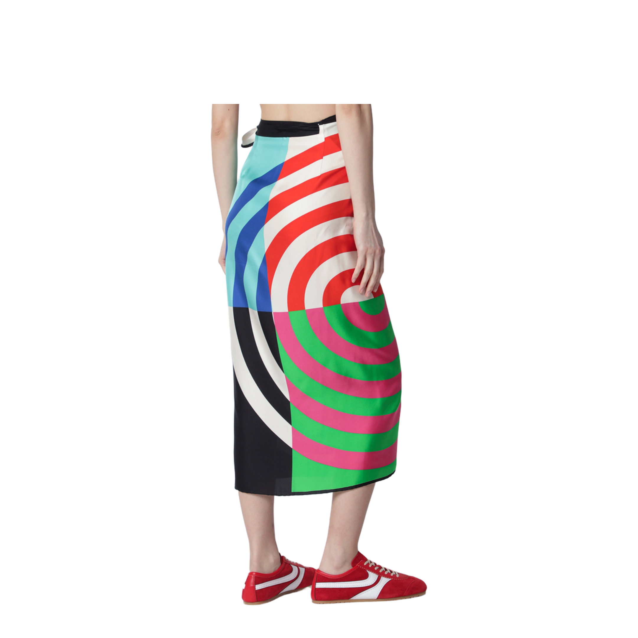 Multicolor Graphic Print Silk Skirt - Image 2