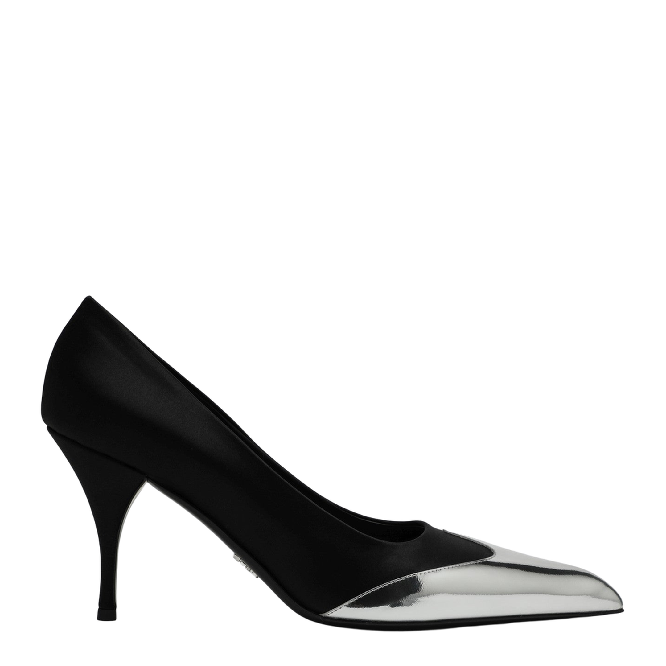 Satin and Metallic Leather Pumps - Image 1